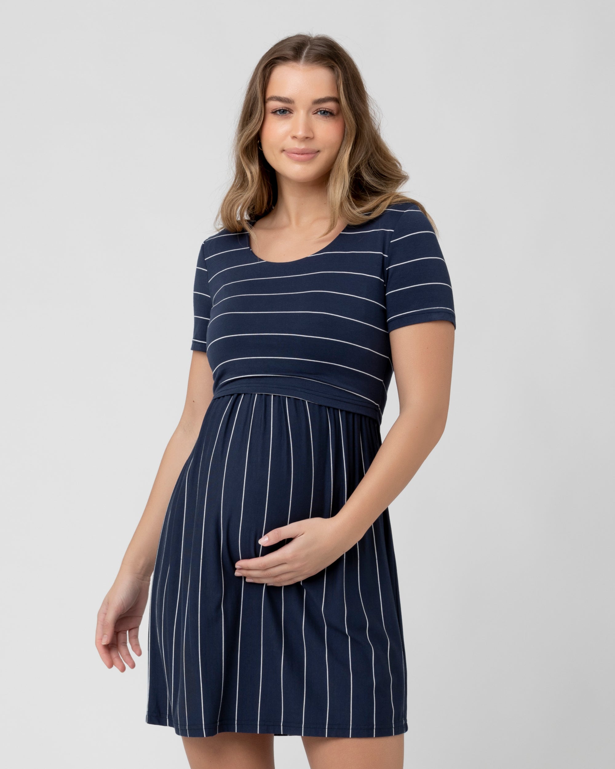 Striped shop nursing dress