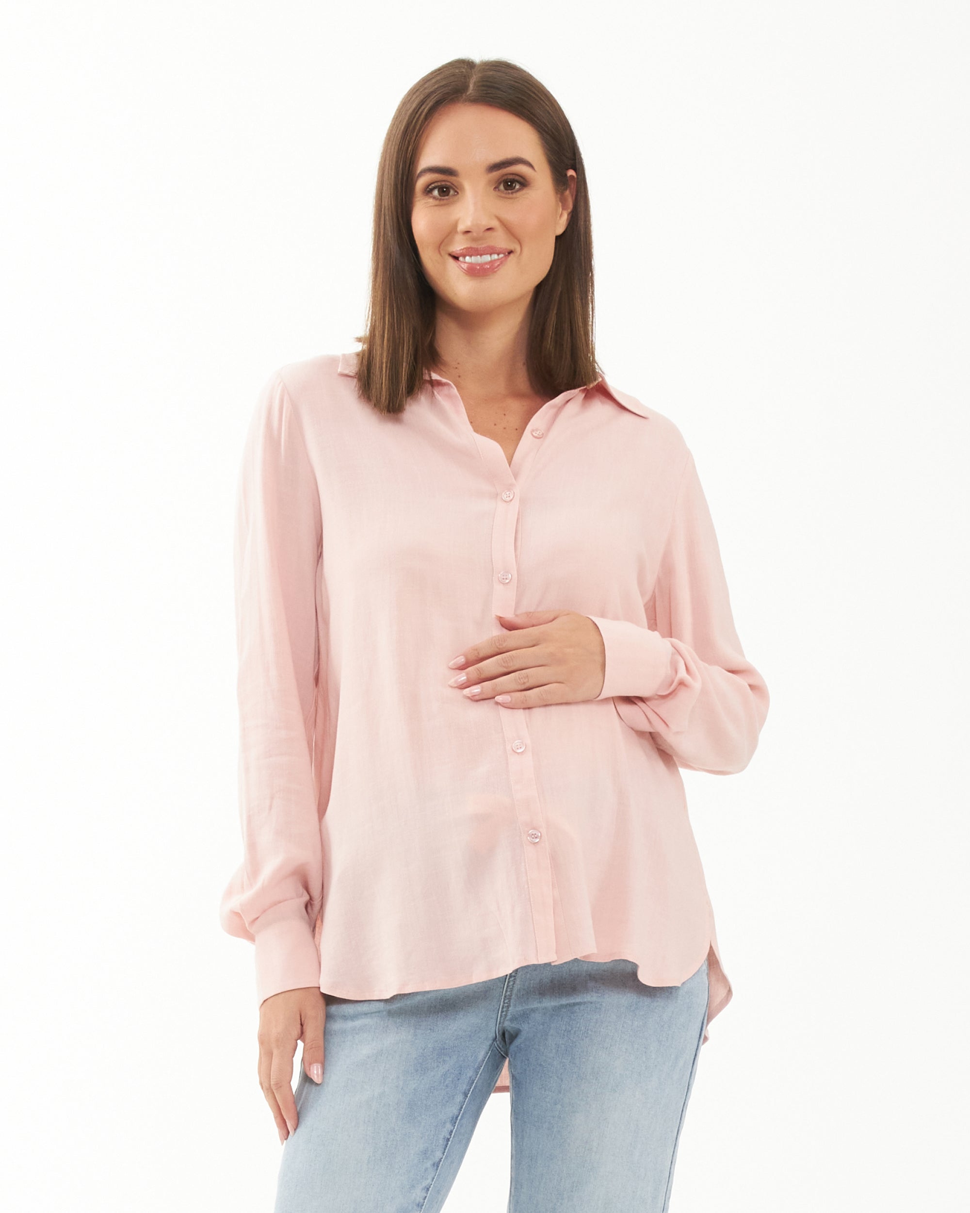 dusty pink blouse long sleeve