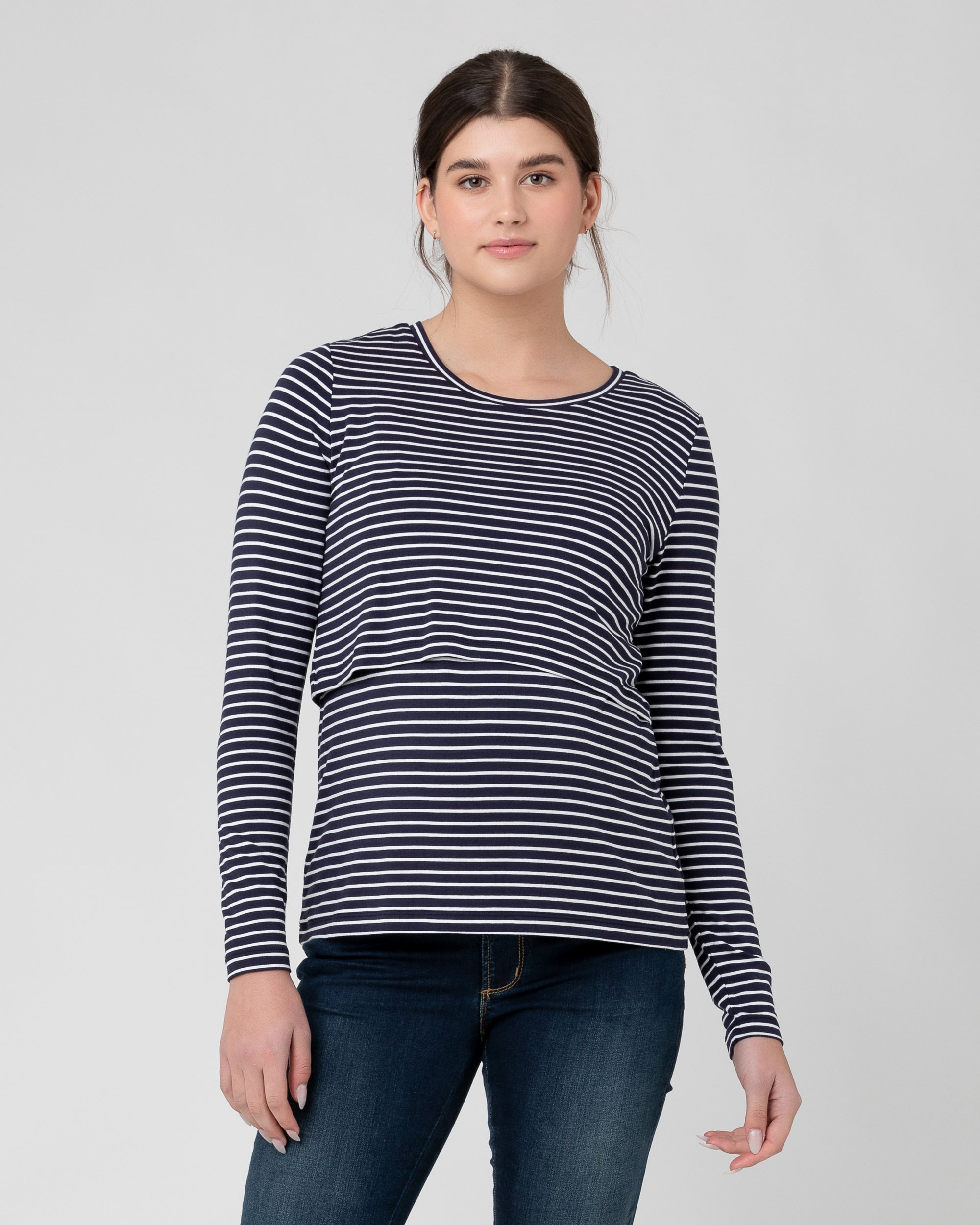 Striped nursing outlet top