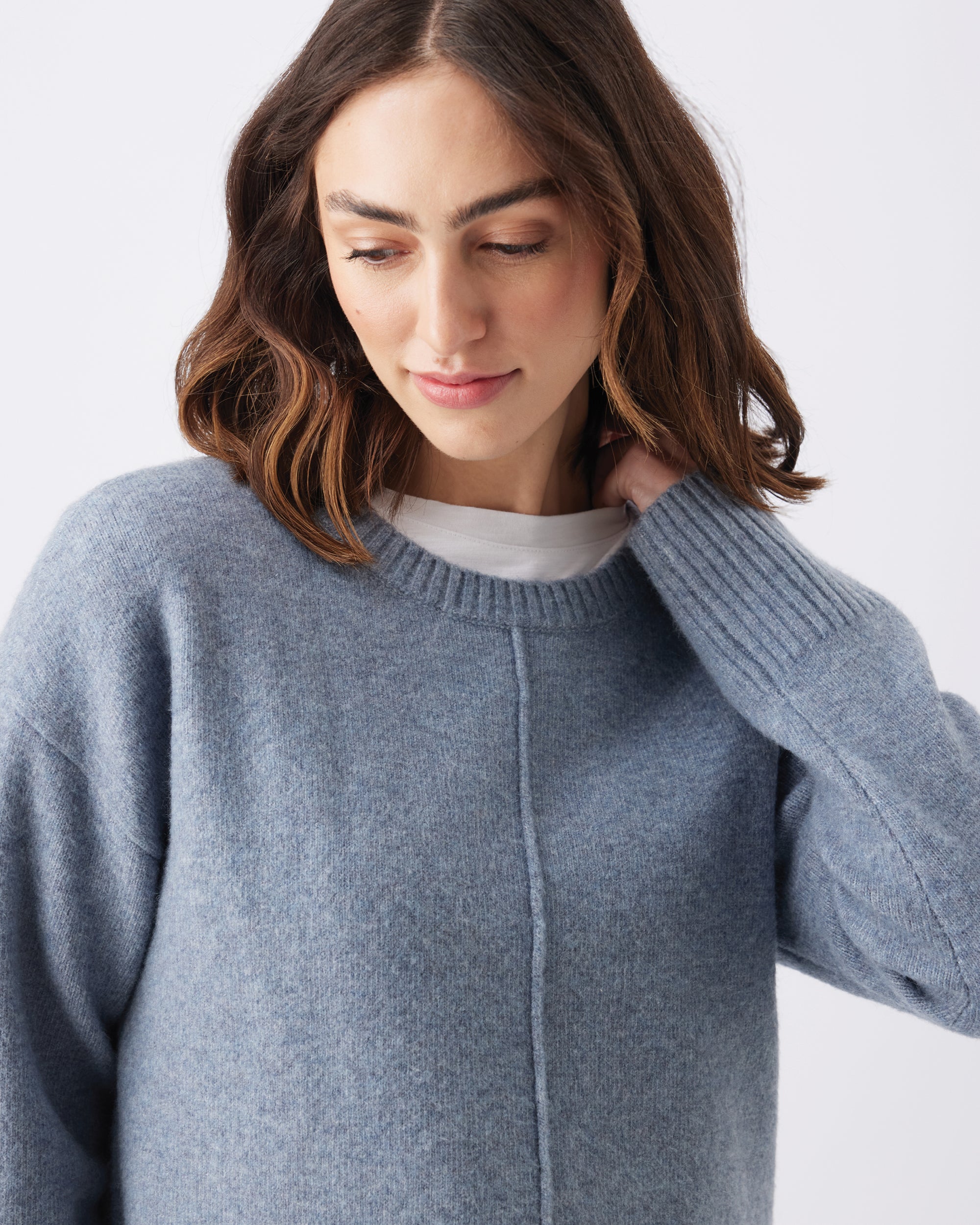 Eva Nursing Knit  Blue Marle