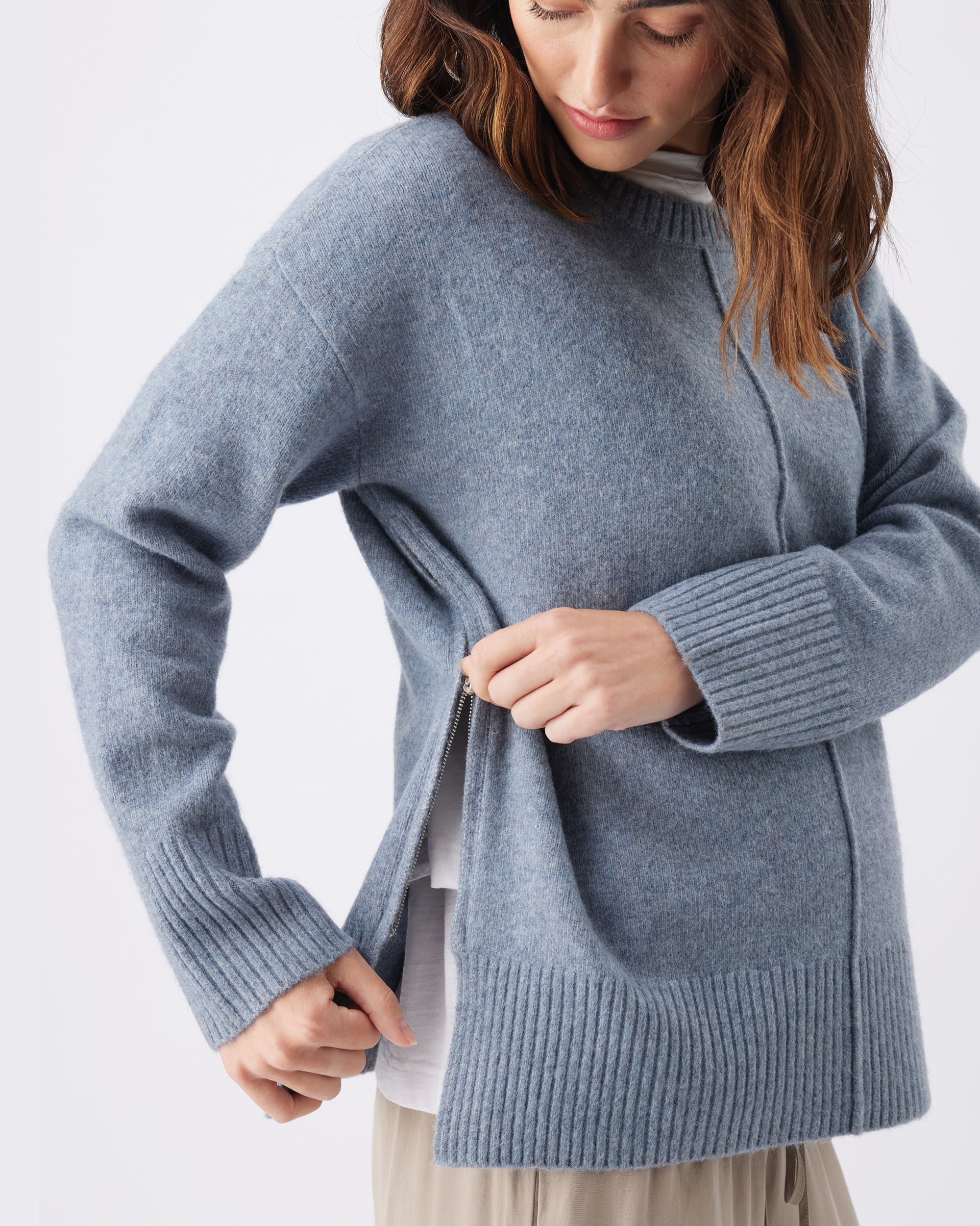 Eva Nursing Knit  Blue Marle