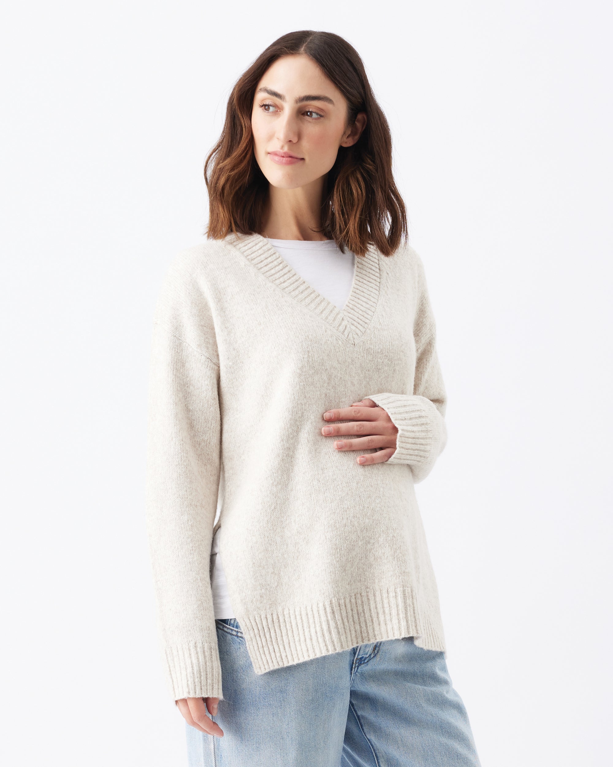 Vera Nursing Knit  Oat Marle