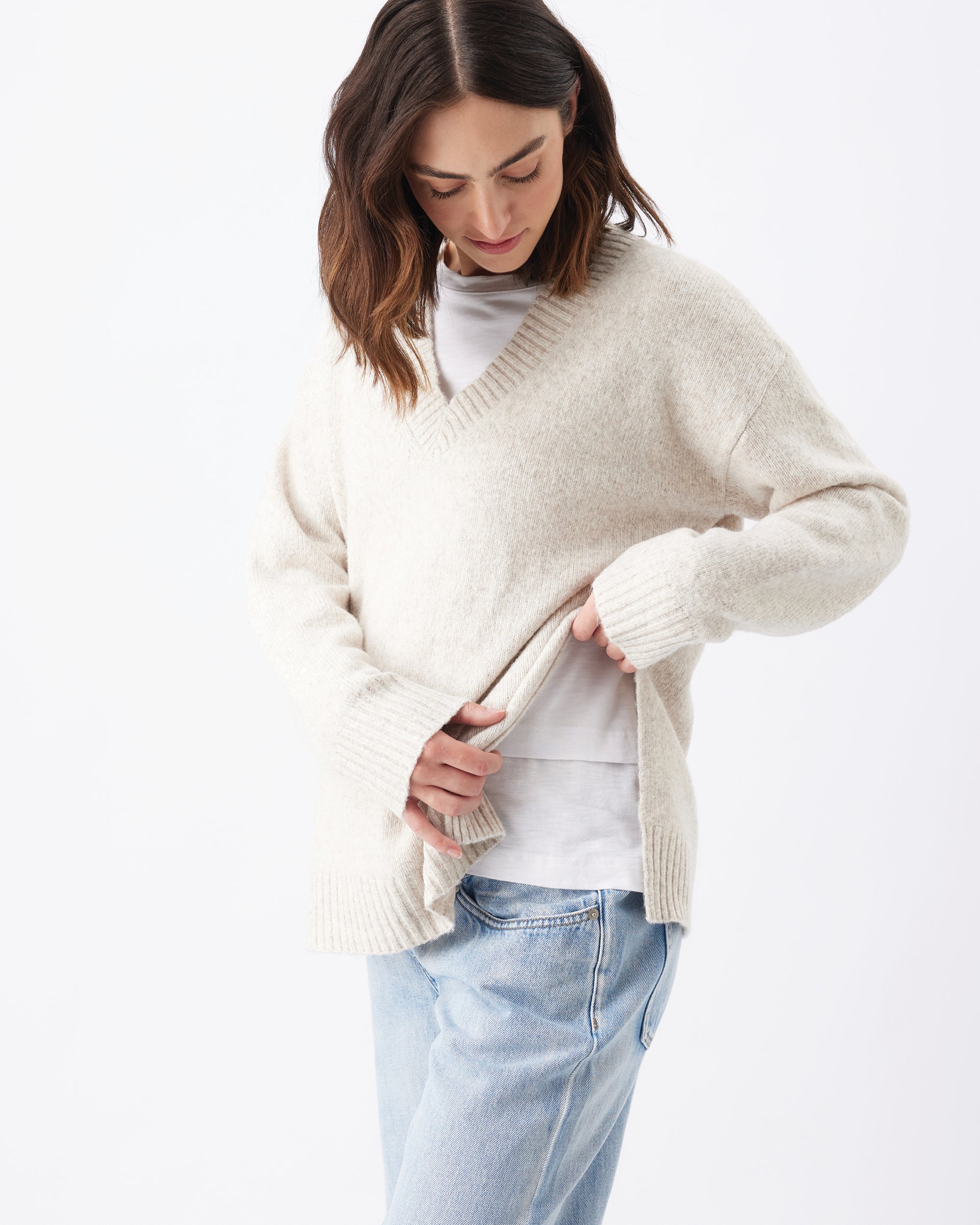 Vera Nursing Knit  Oat Marle