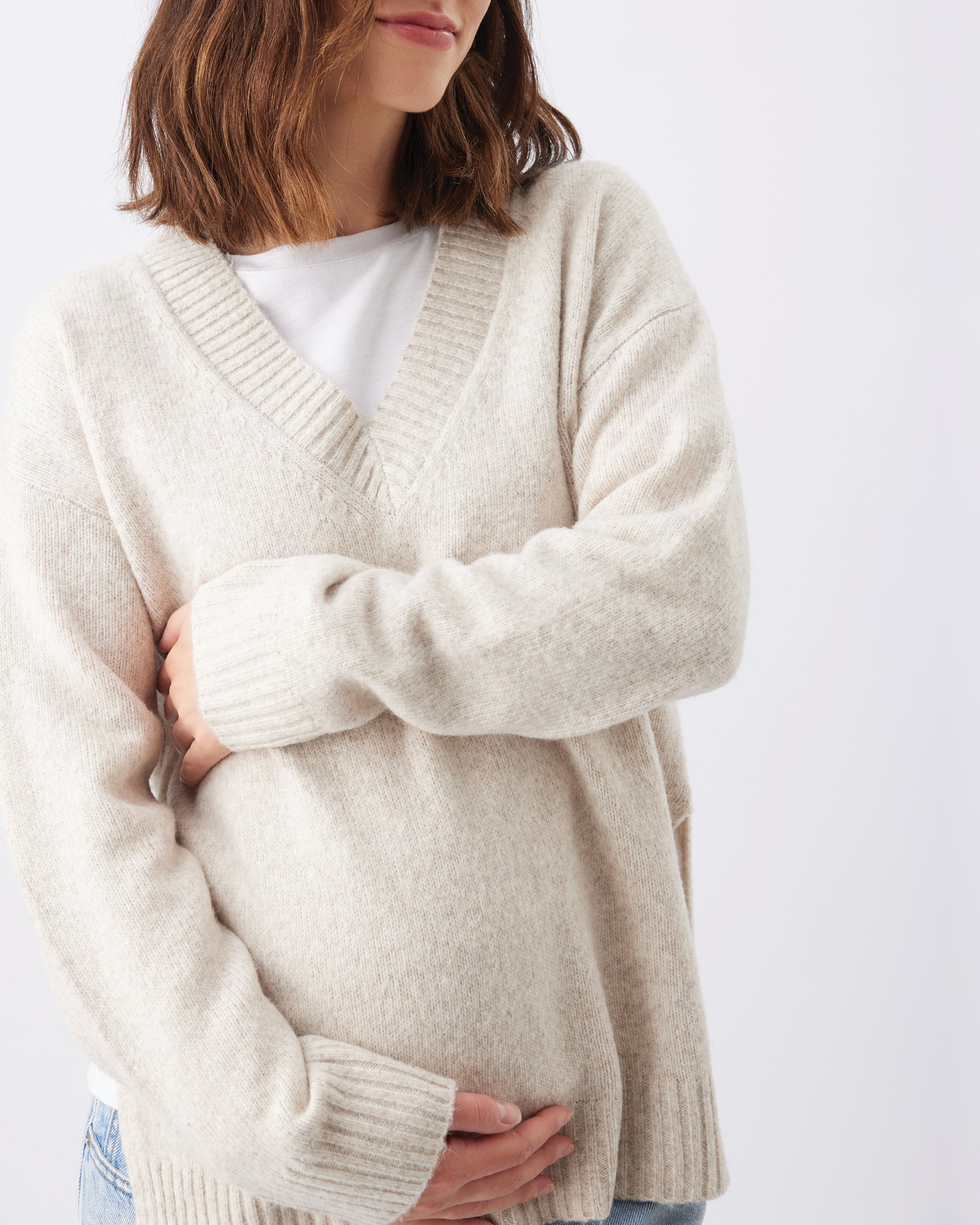 Vera Nursing Knit  Oat Marle