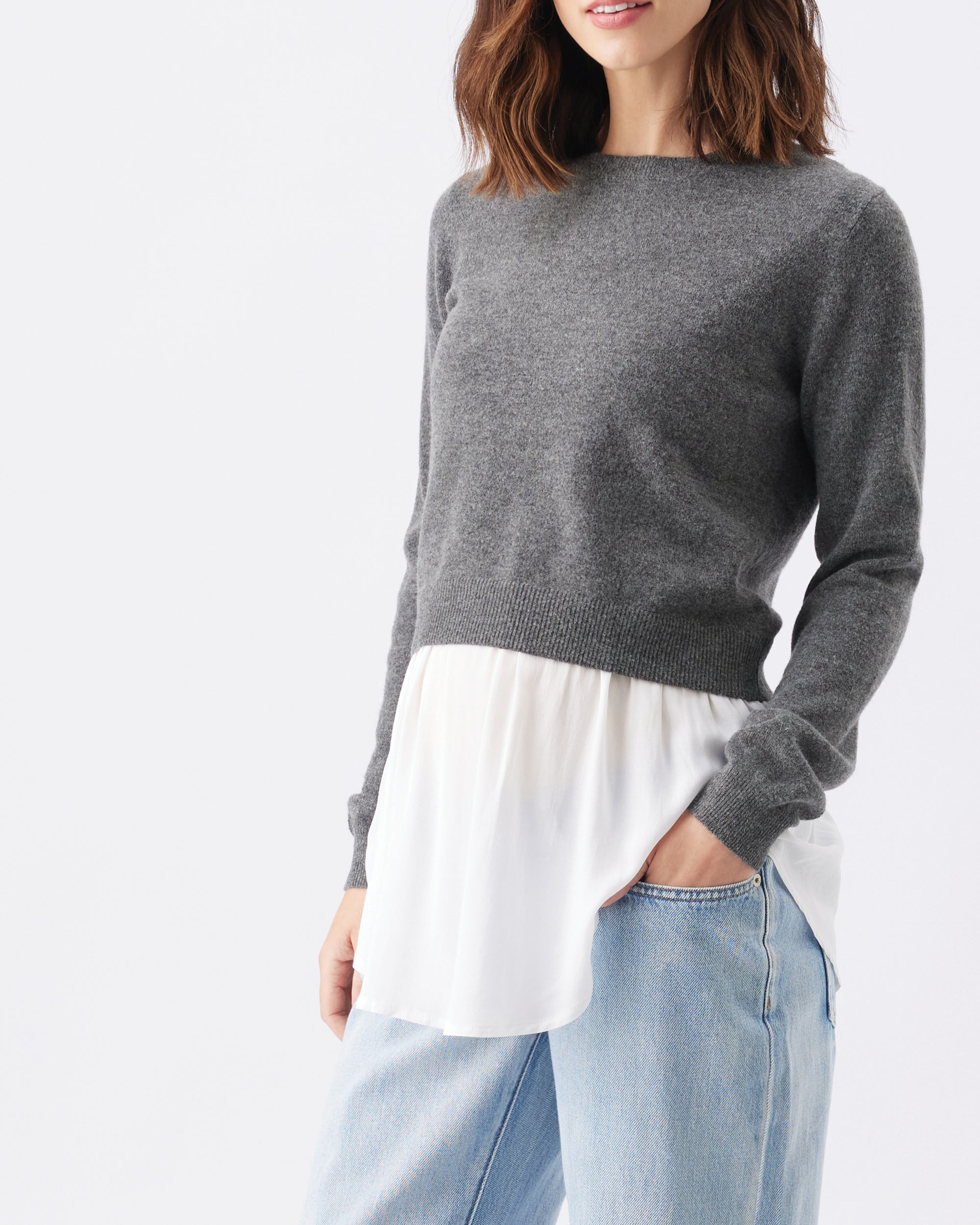 Sandy Detachable Nursing Knit  Charcoal Marle