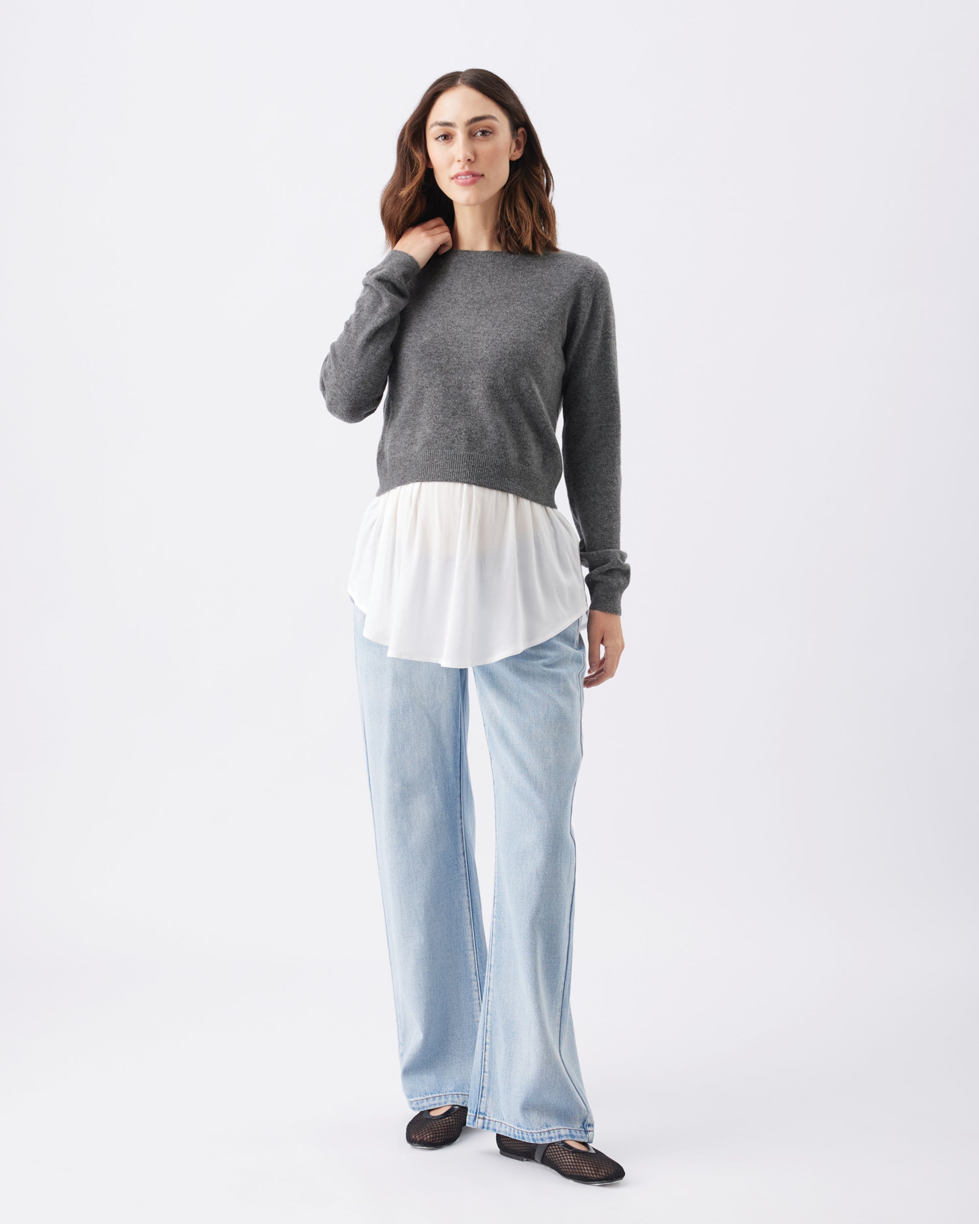 Sandy Detachable Nursing Knit  Charcoal Marle