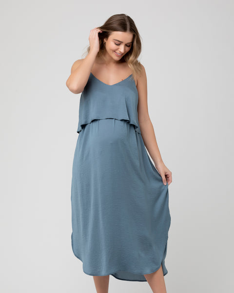 Nursing Slip Dress - Petrol