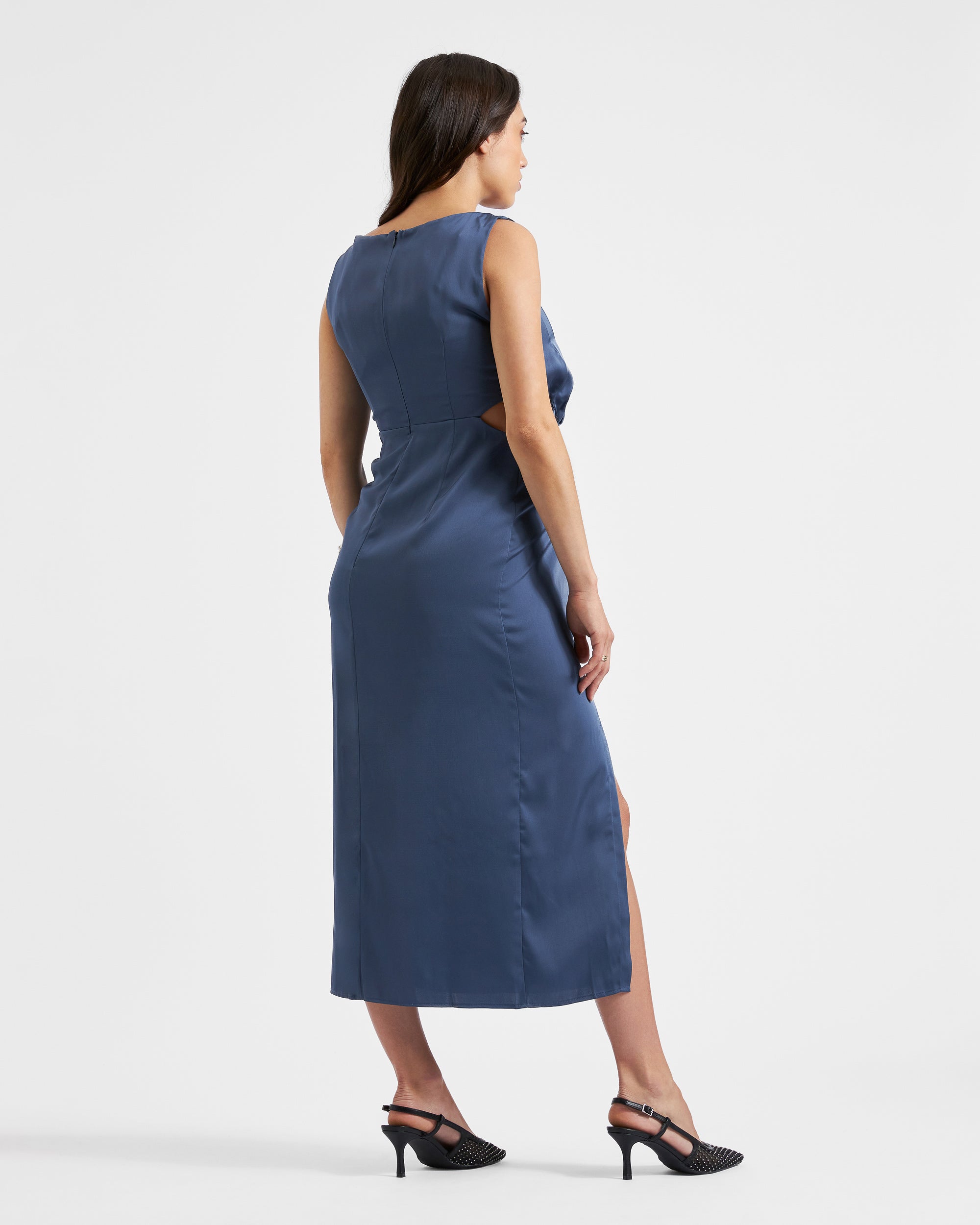 Chantell Side Twist Dress  Washed Indigo