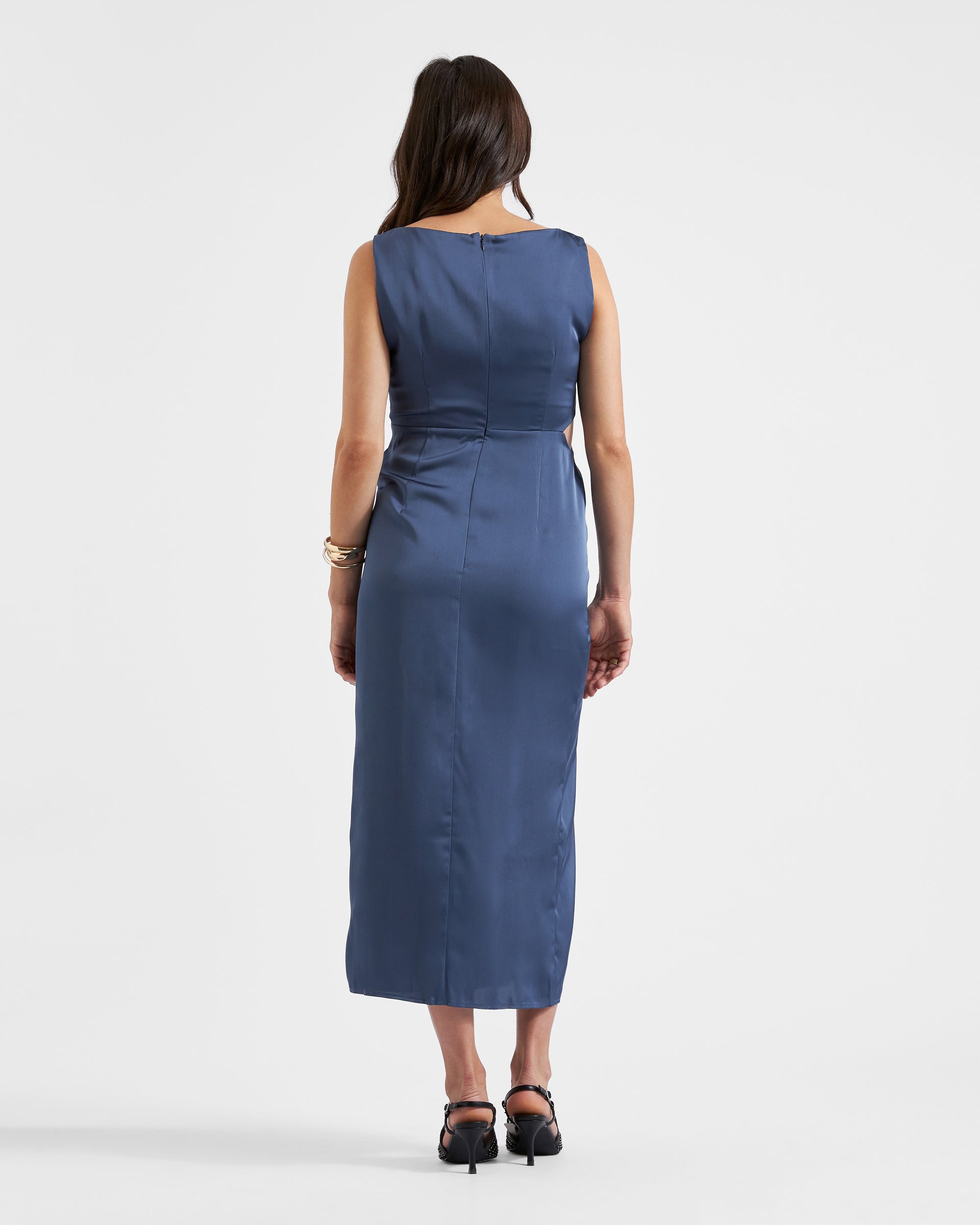 Chantell Side Twist Dress  Washed Indigo