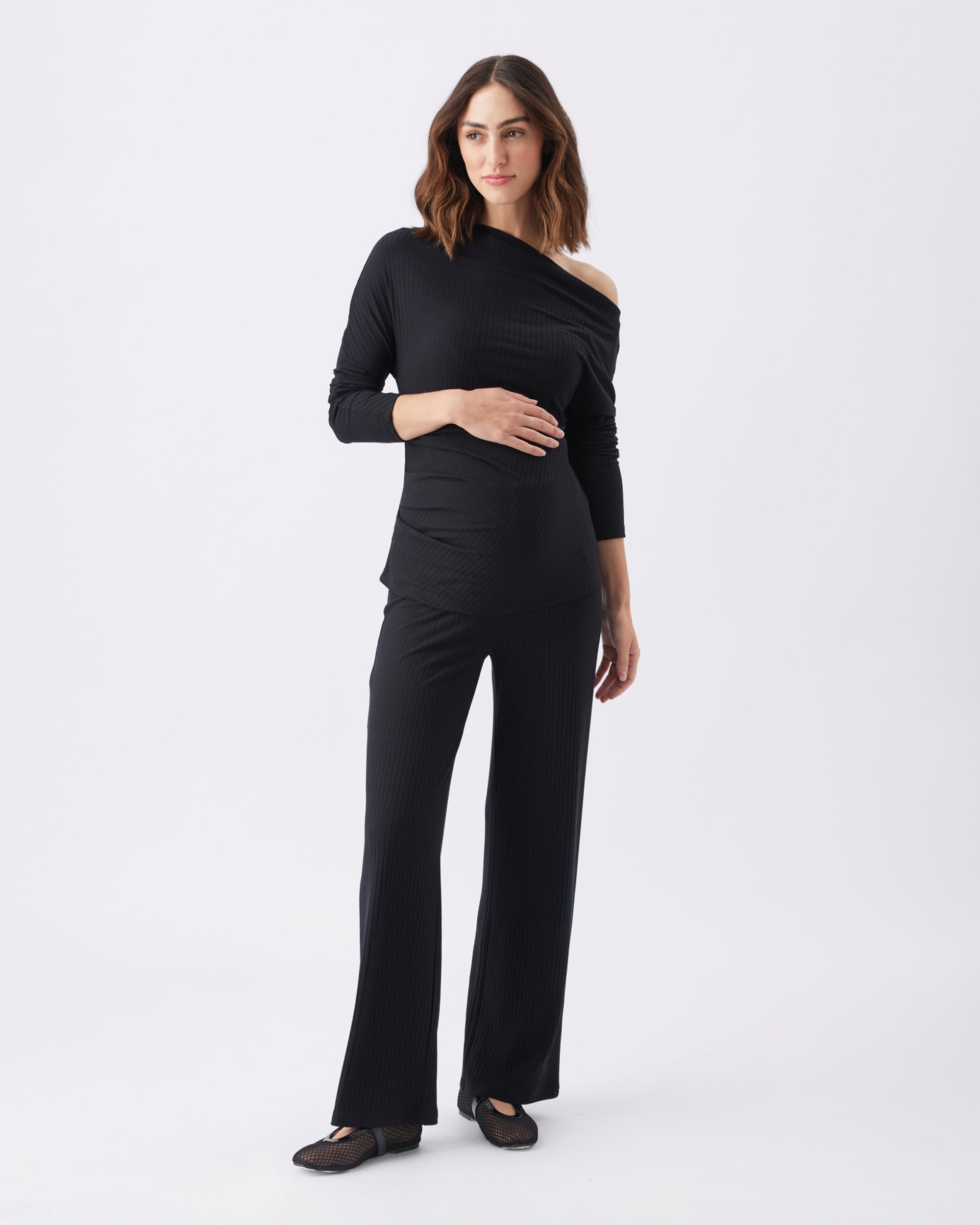 Cindy Rib Pant  Black