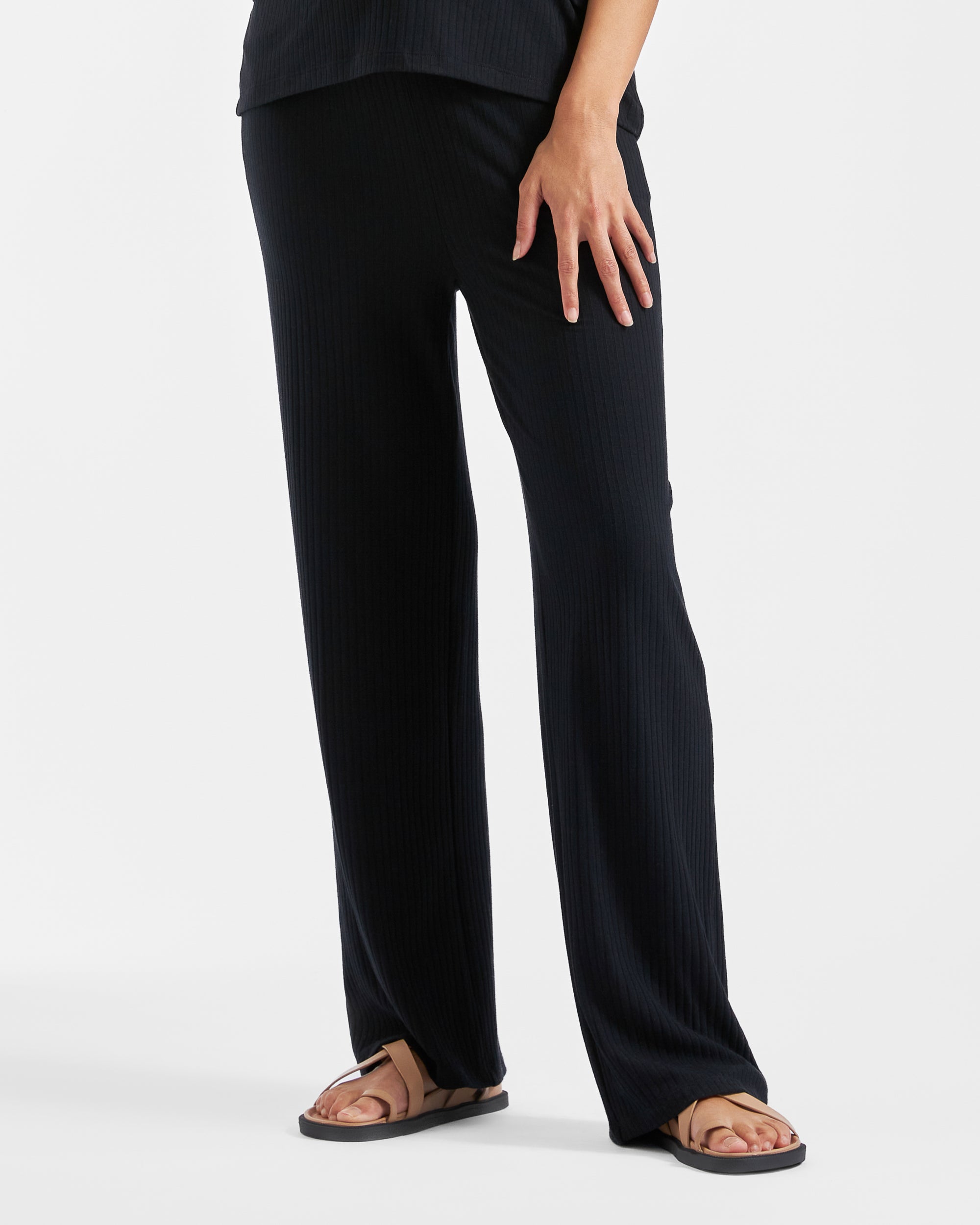 Cindy Rib Pant  Black