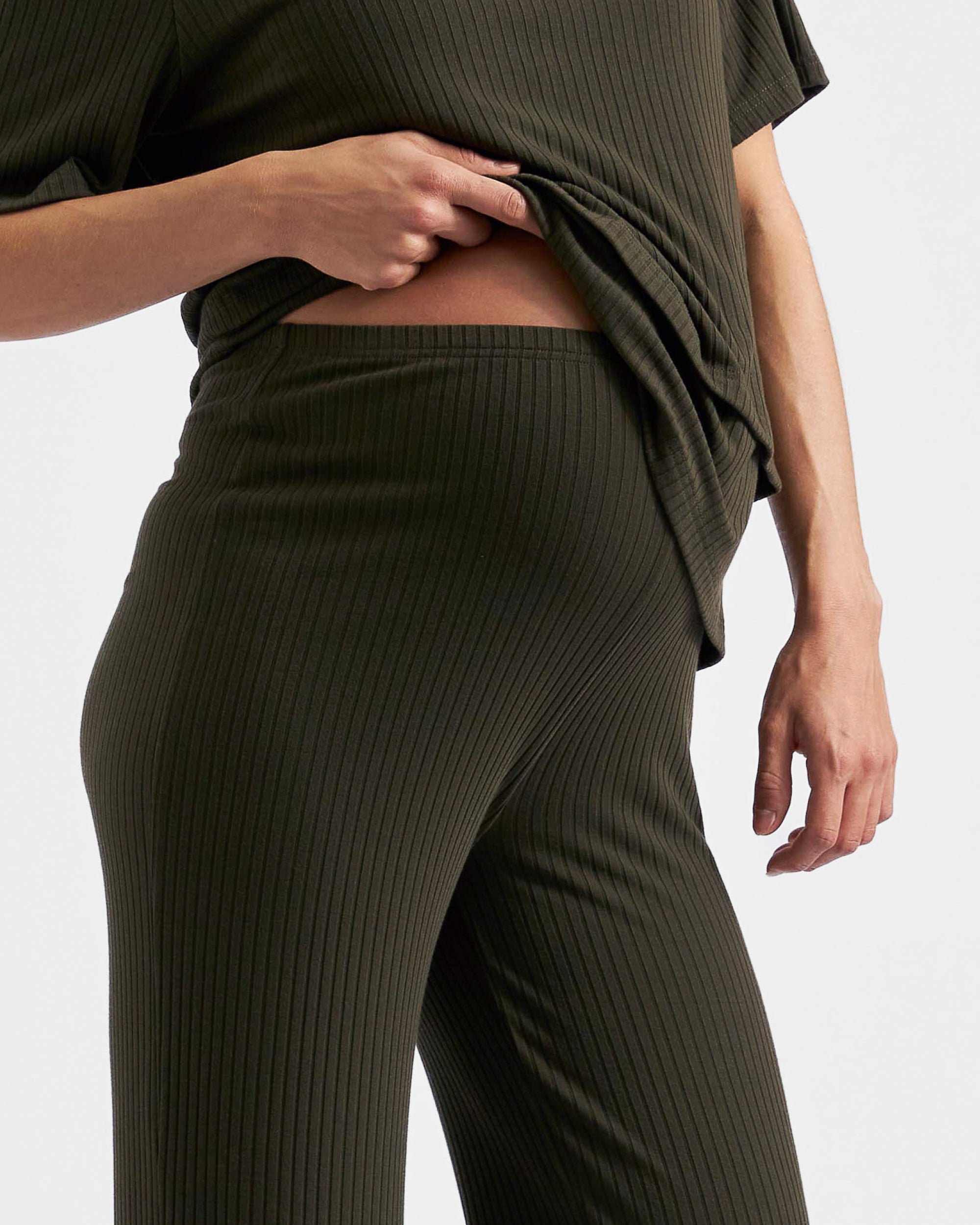 Cindy Rib Pant  Khaki