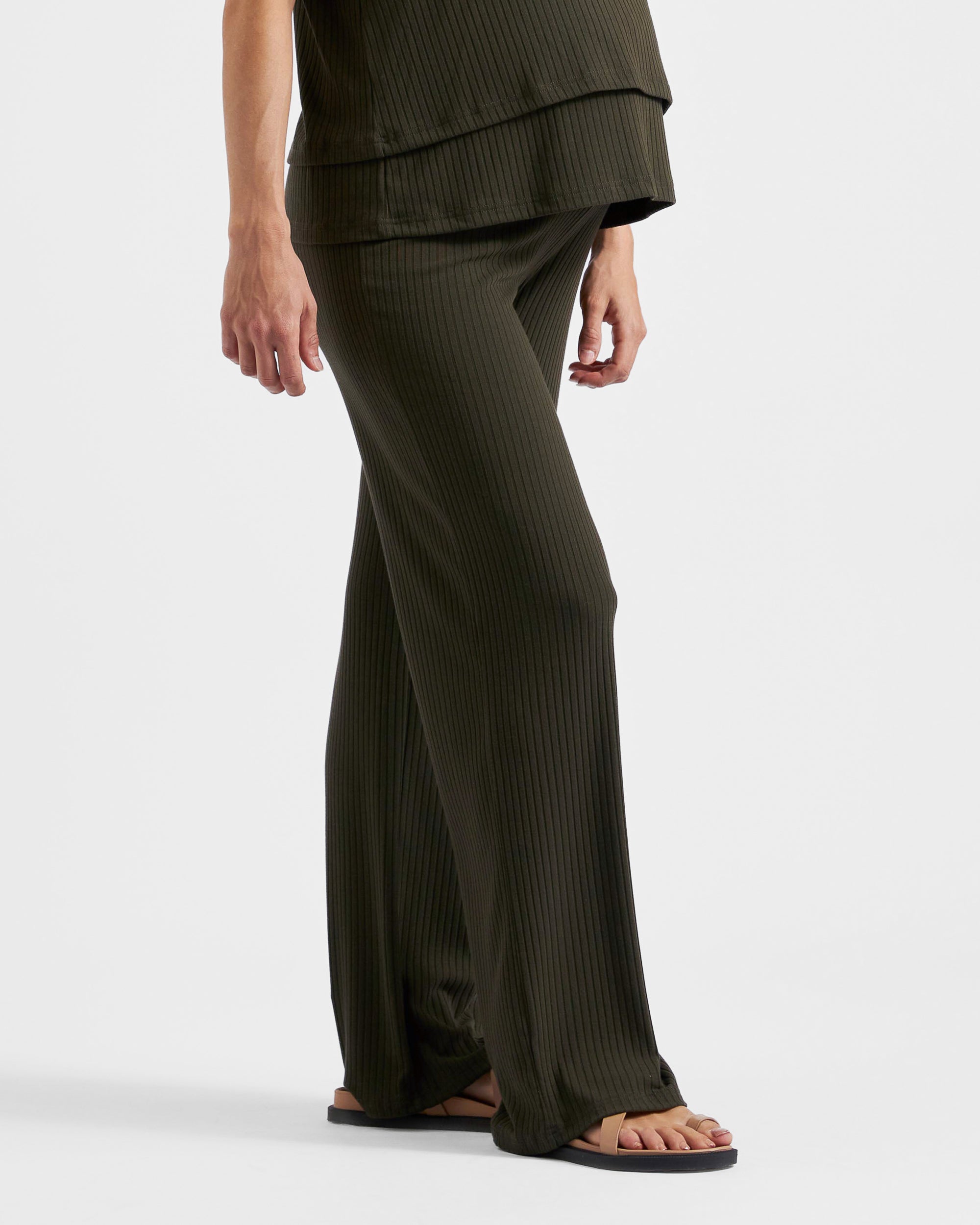 Cindy Rib Pant  Khaki