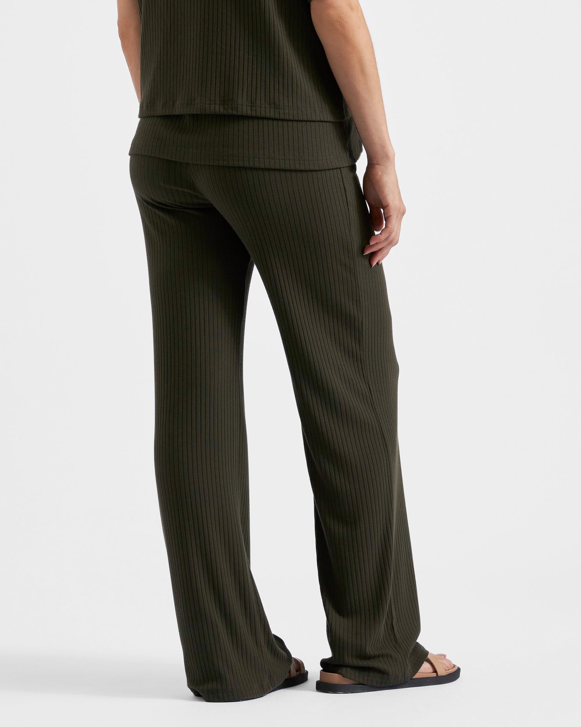 Cindy Rib Pant  Khaki