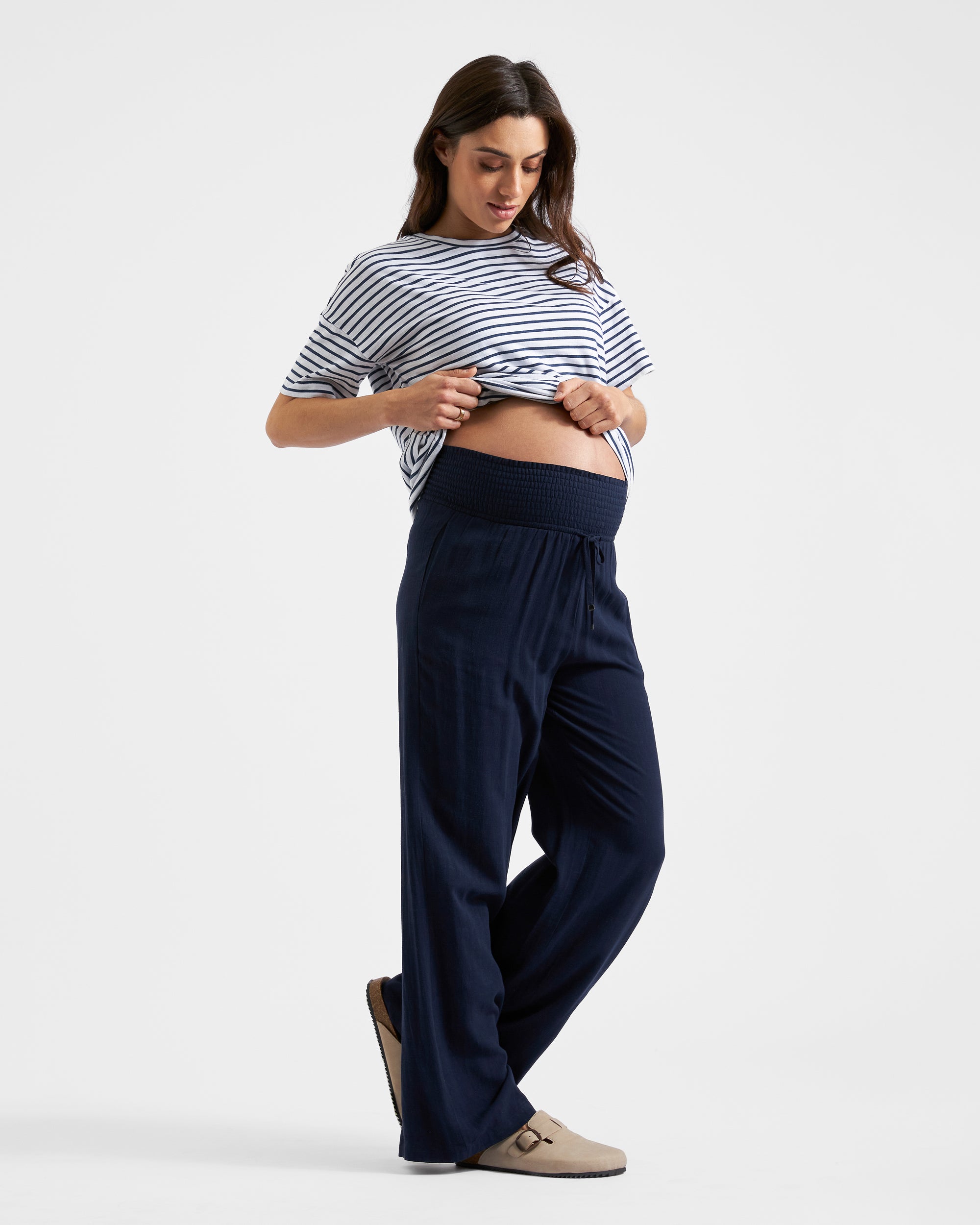 Marlow Shirred Pant Navy