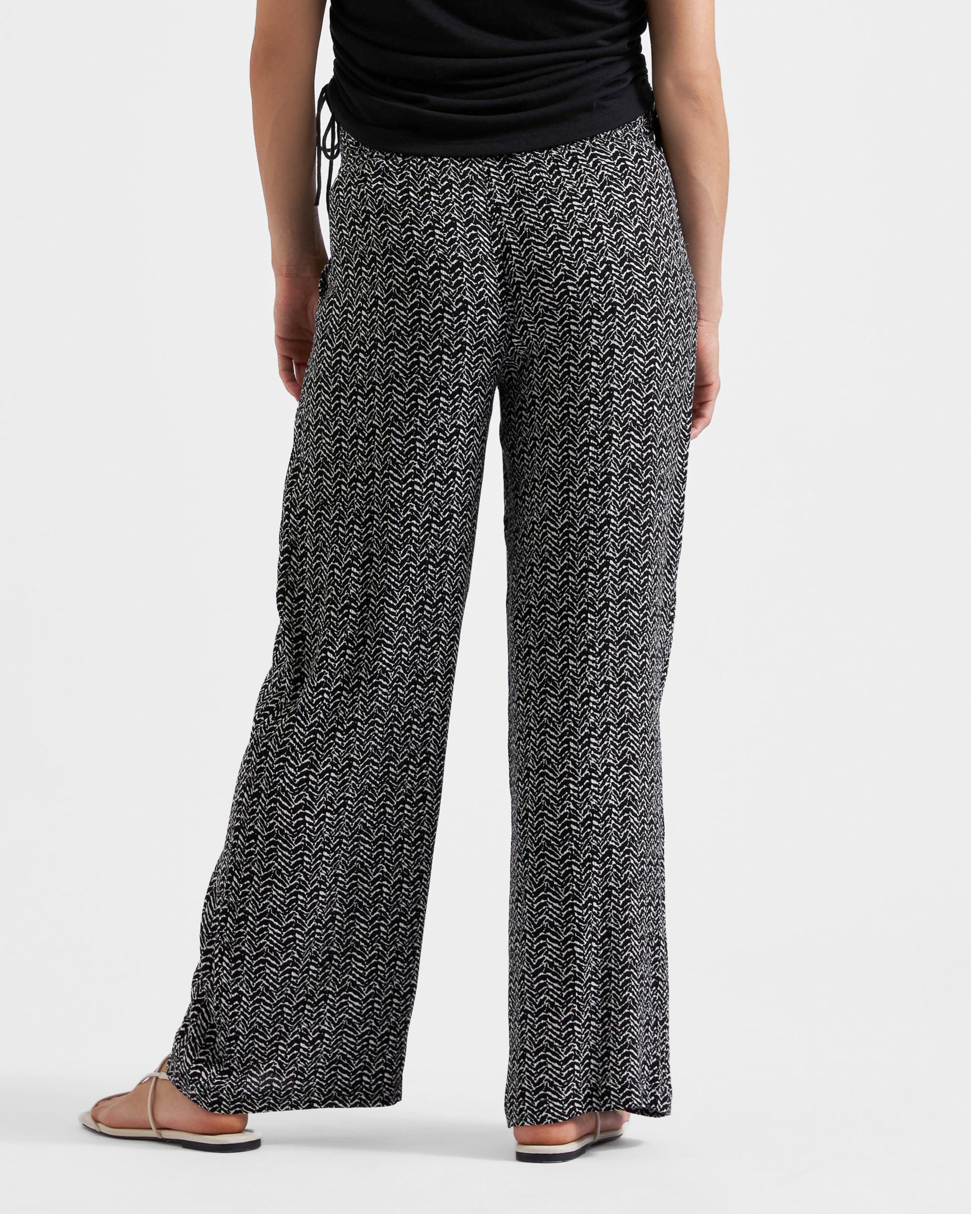 Emmy Shirred Pant Black / Natural