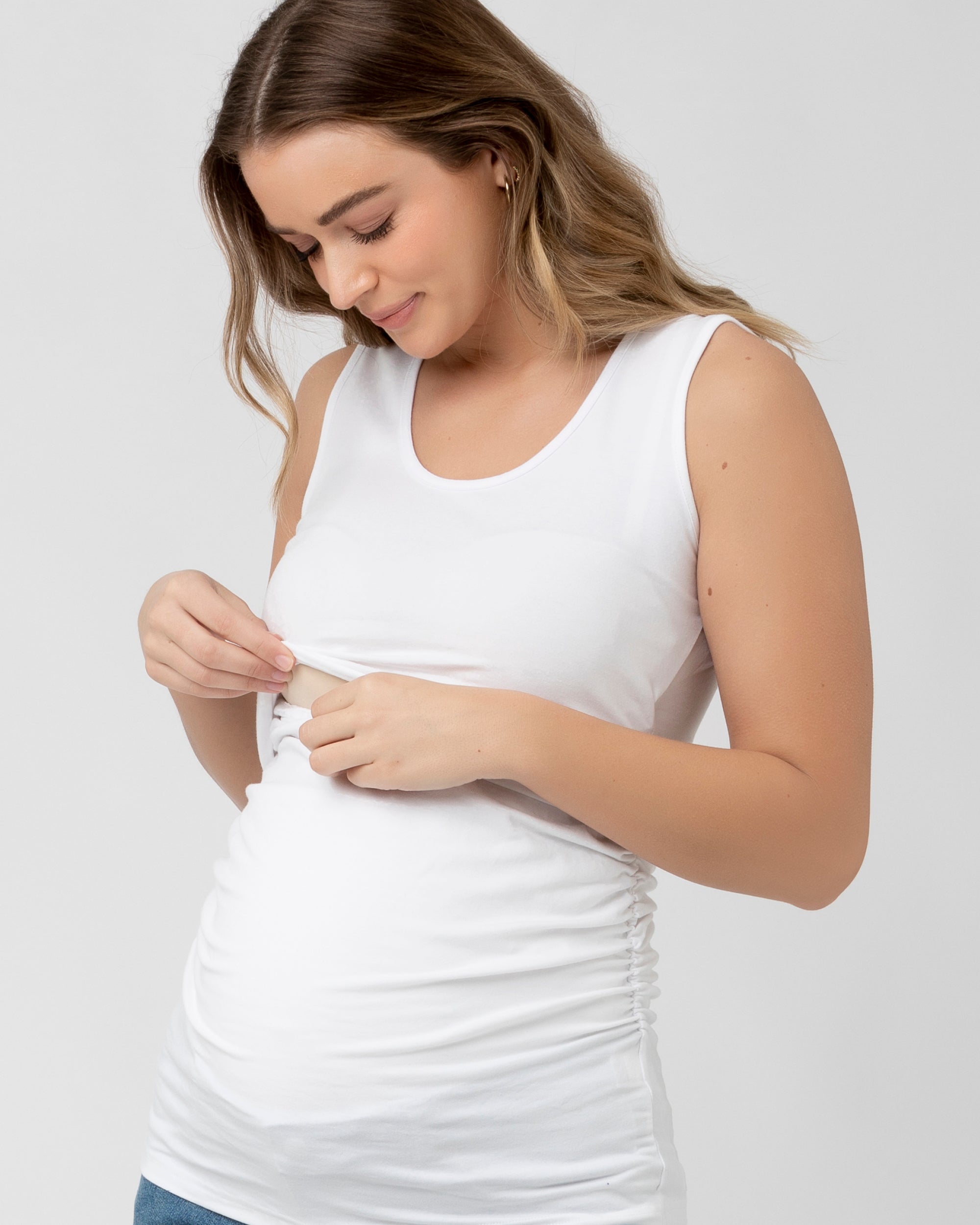 White 2025 nursing tank