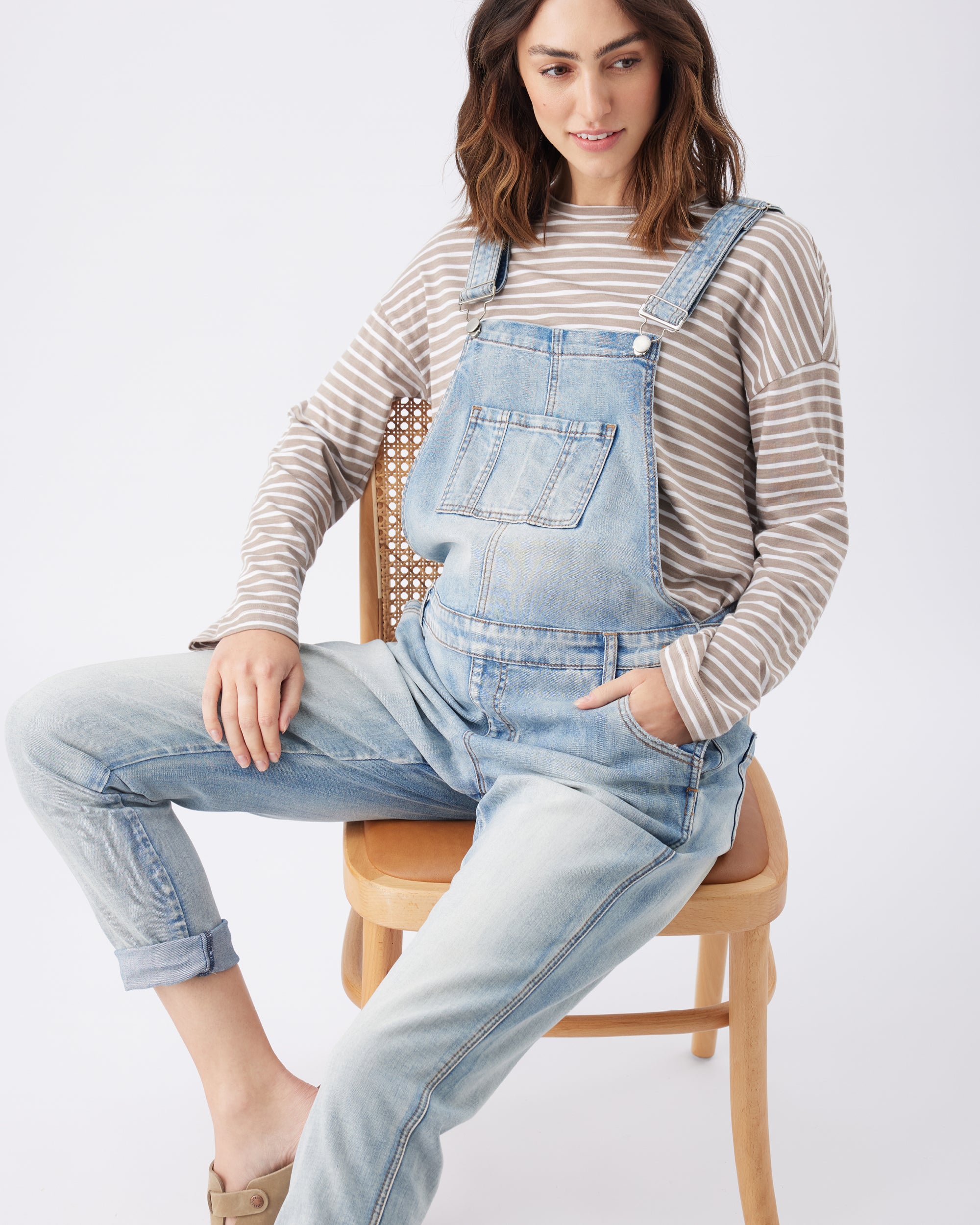 Denim Overalls Pale Blue