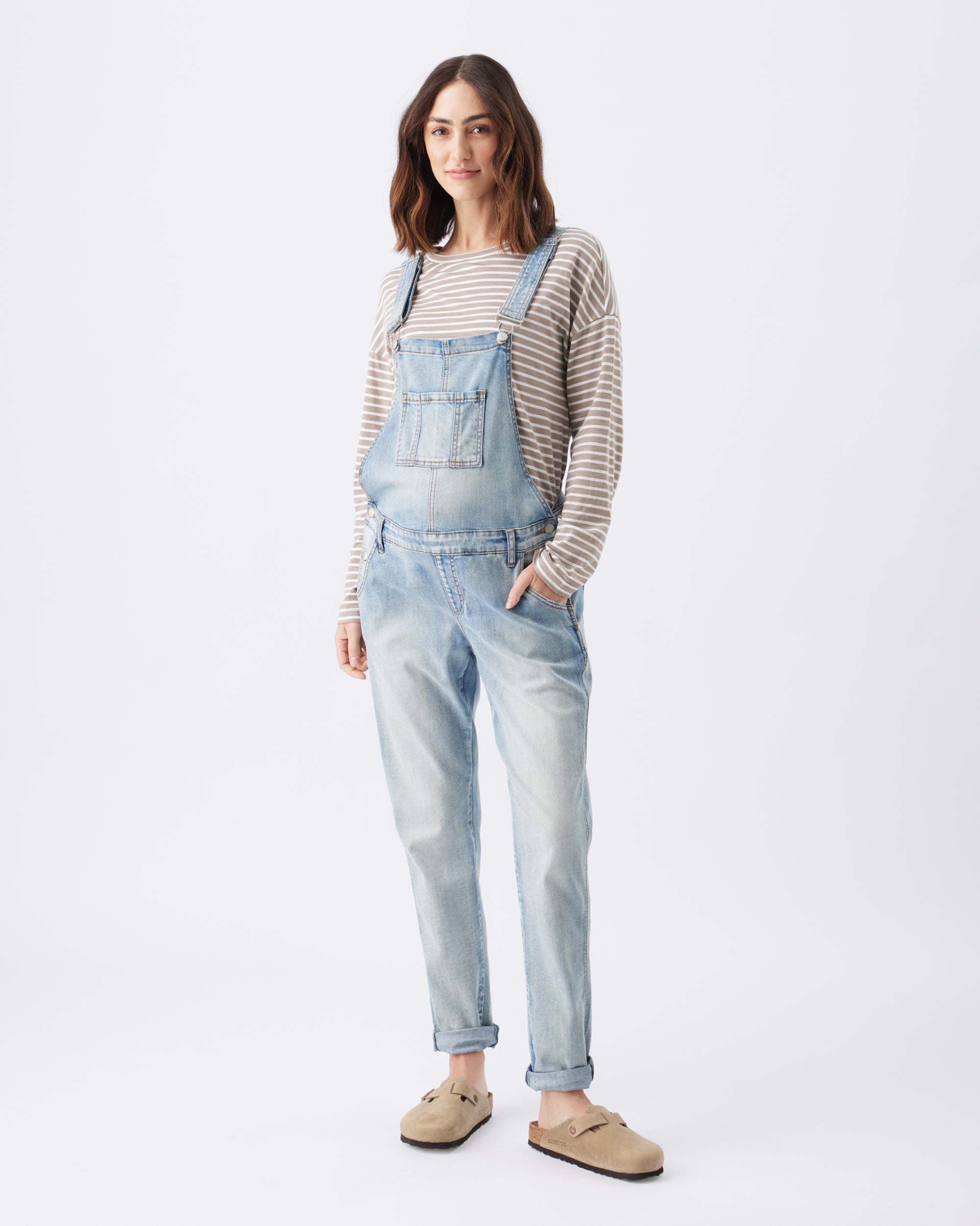 Denim Overalls Pale Blue