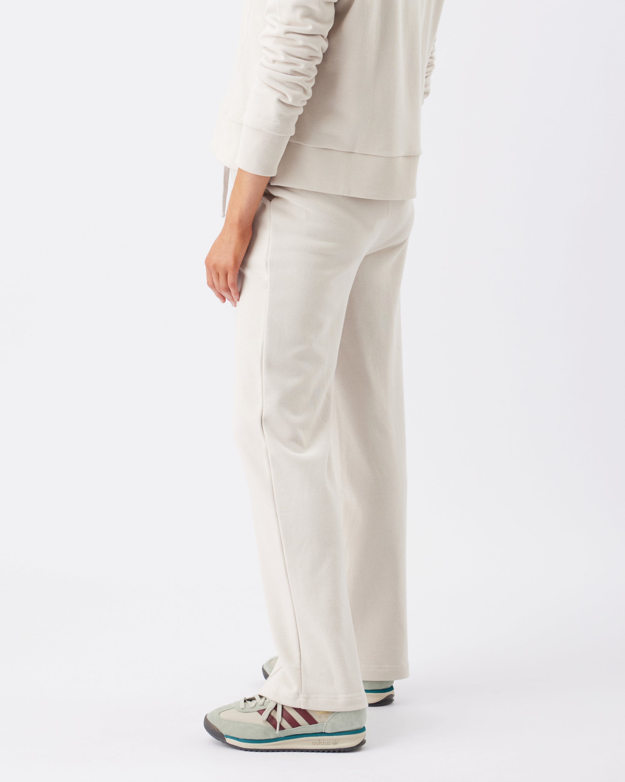 Terry Wide Leg Jogger  Chalk