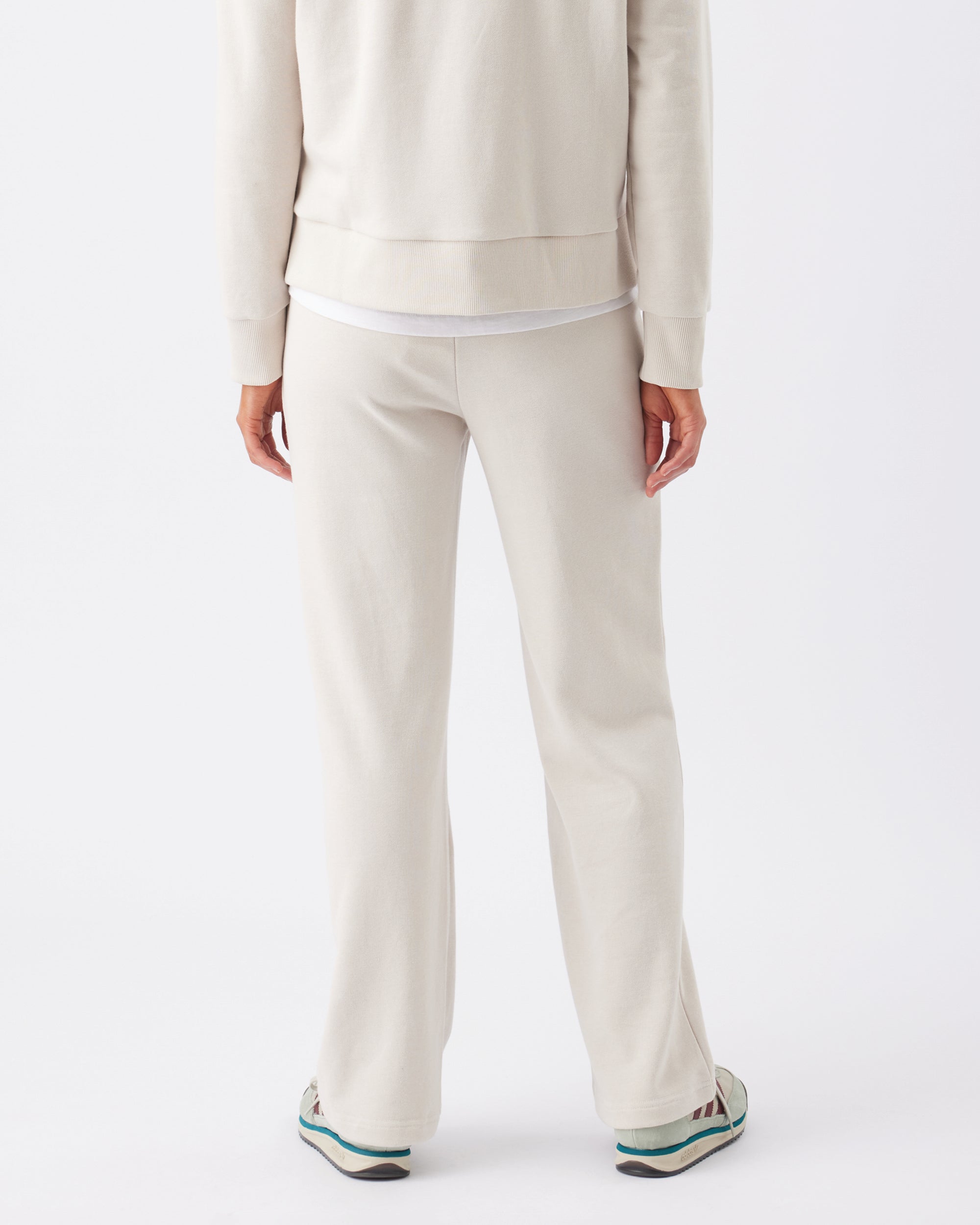 Terry Wide Leg Jogger  Chalk