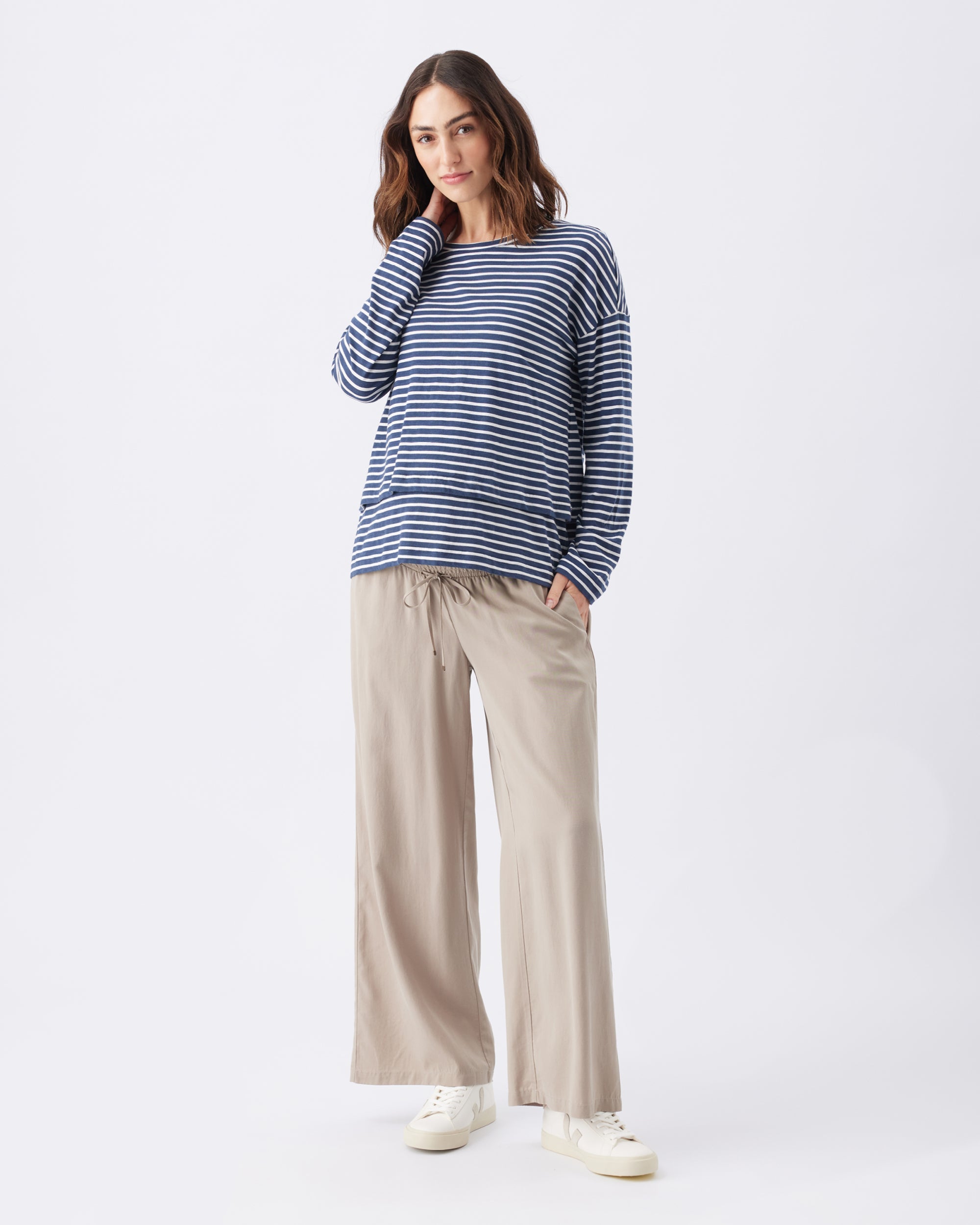 Wide Leg Tencel Pant Taupe