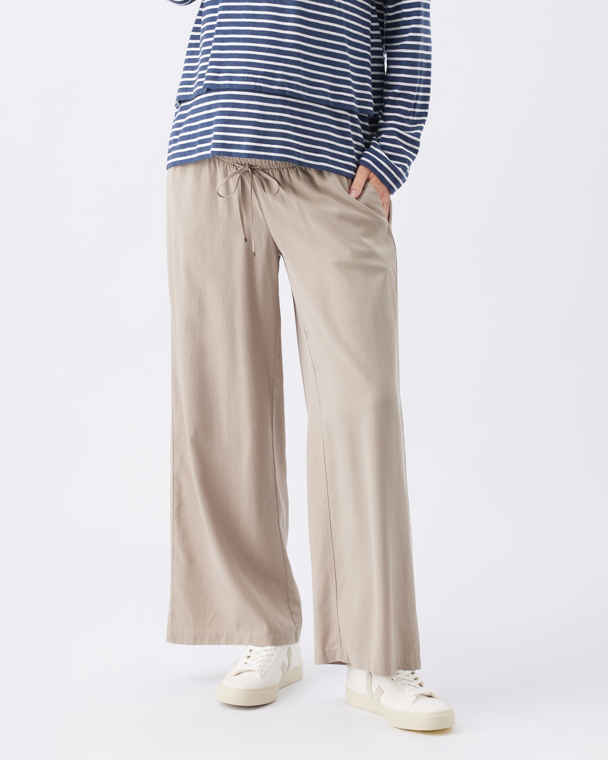 Wide Leg Tencel Pant Taupe