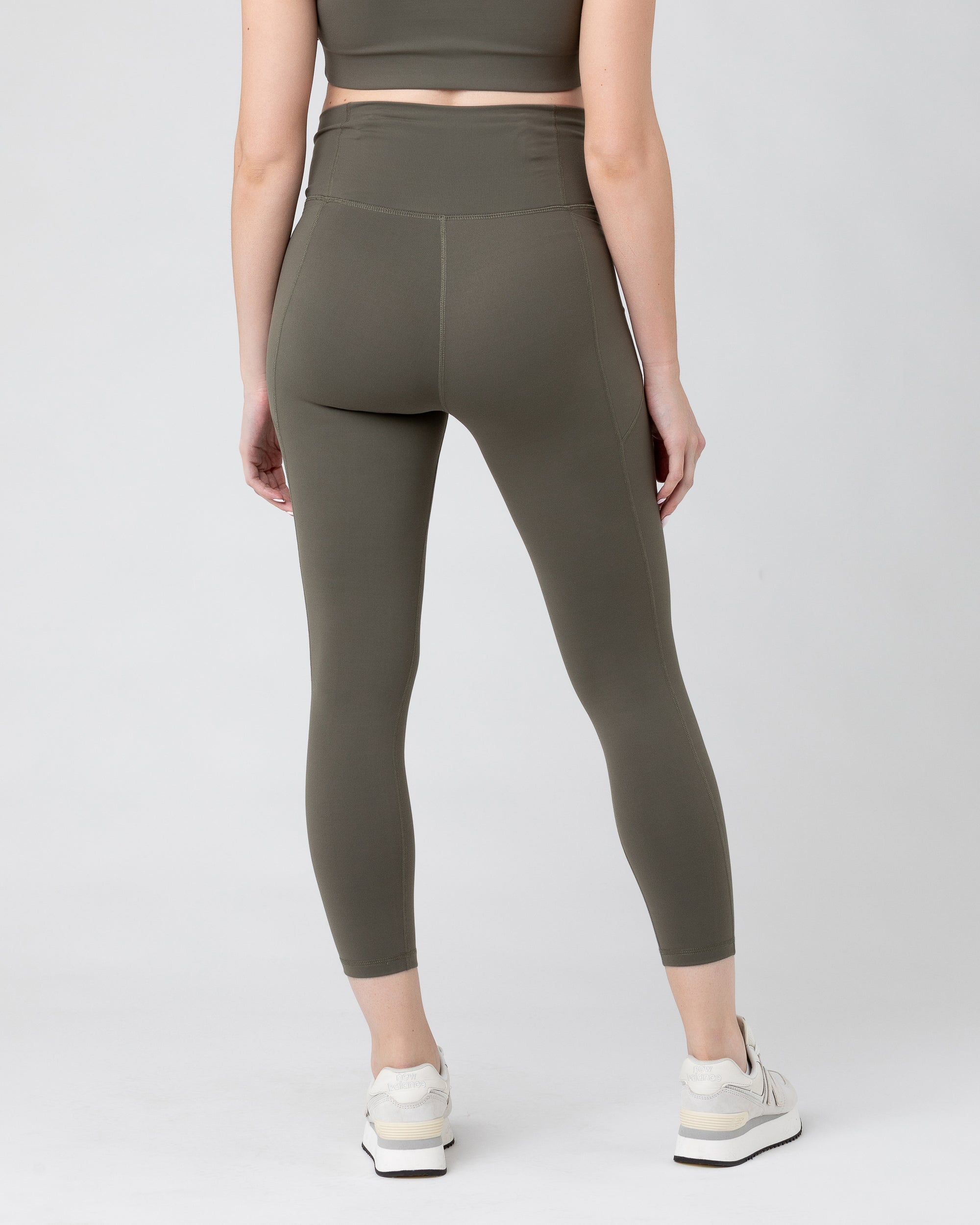 Khaki hot sale cropped leggings