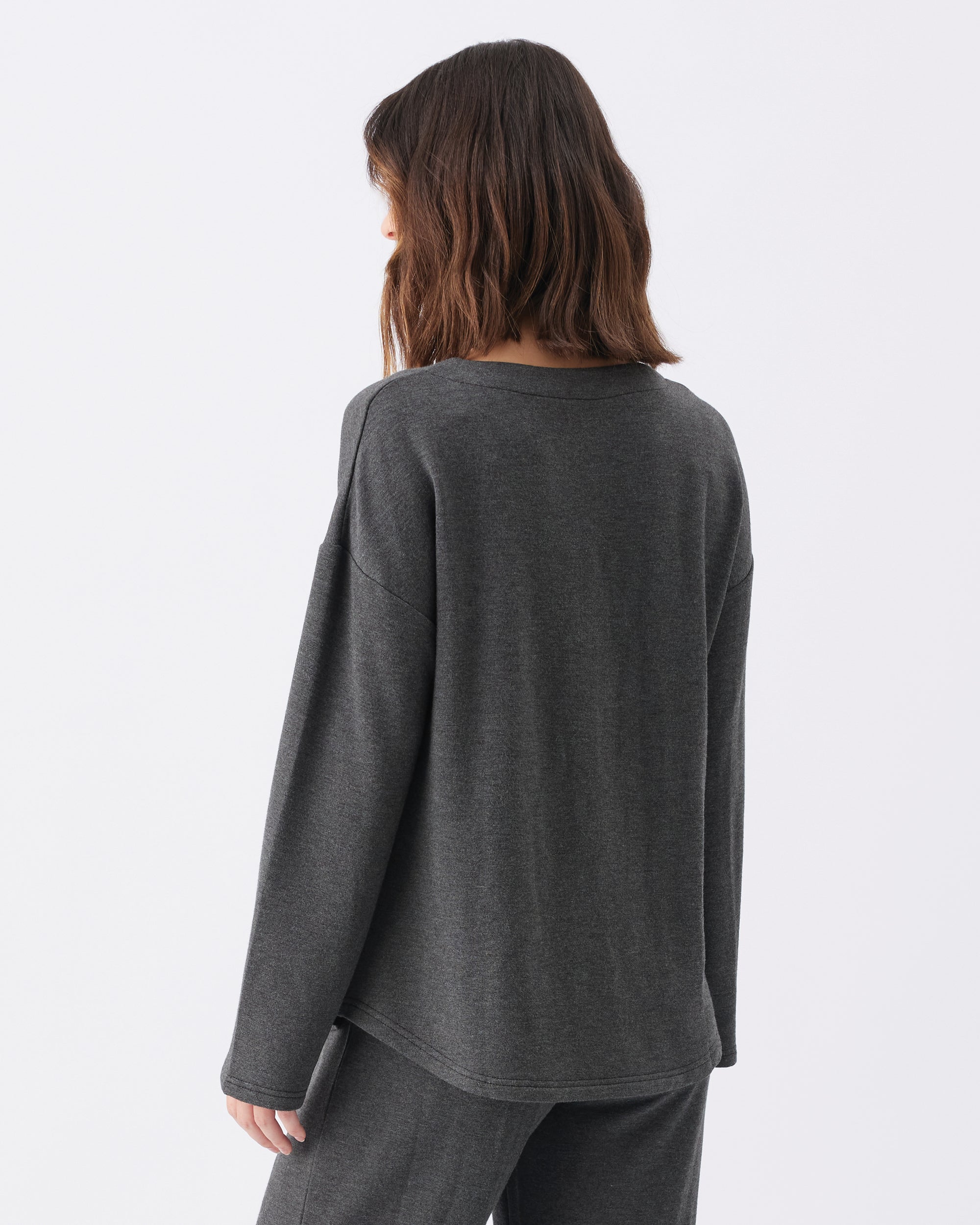 Super Soft Nursing Top Charcoal Marle