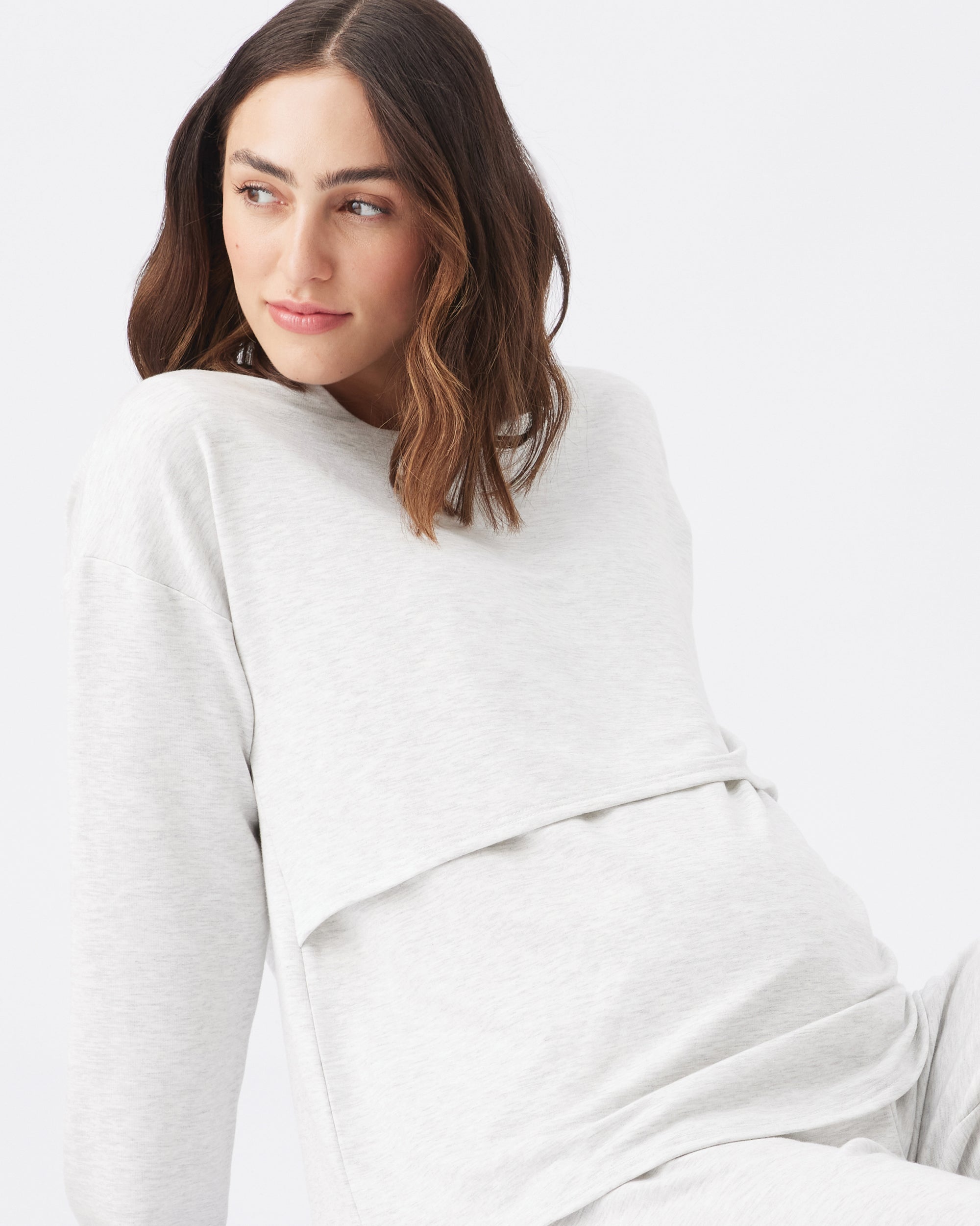 Super Soft Nursing Top Silver Marle