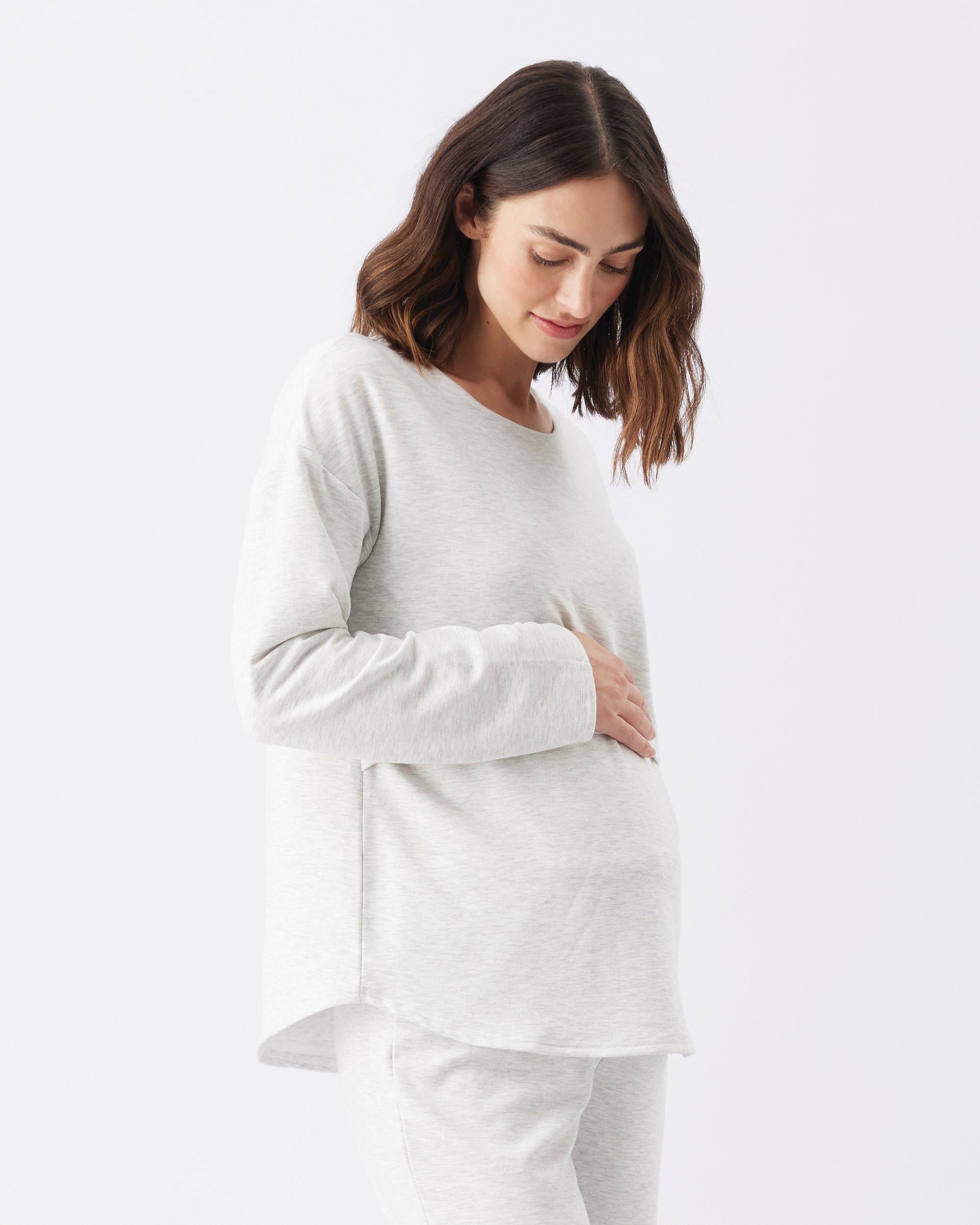 Super Soft Nursing Top Silver Marle