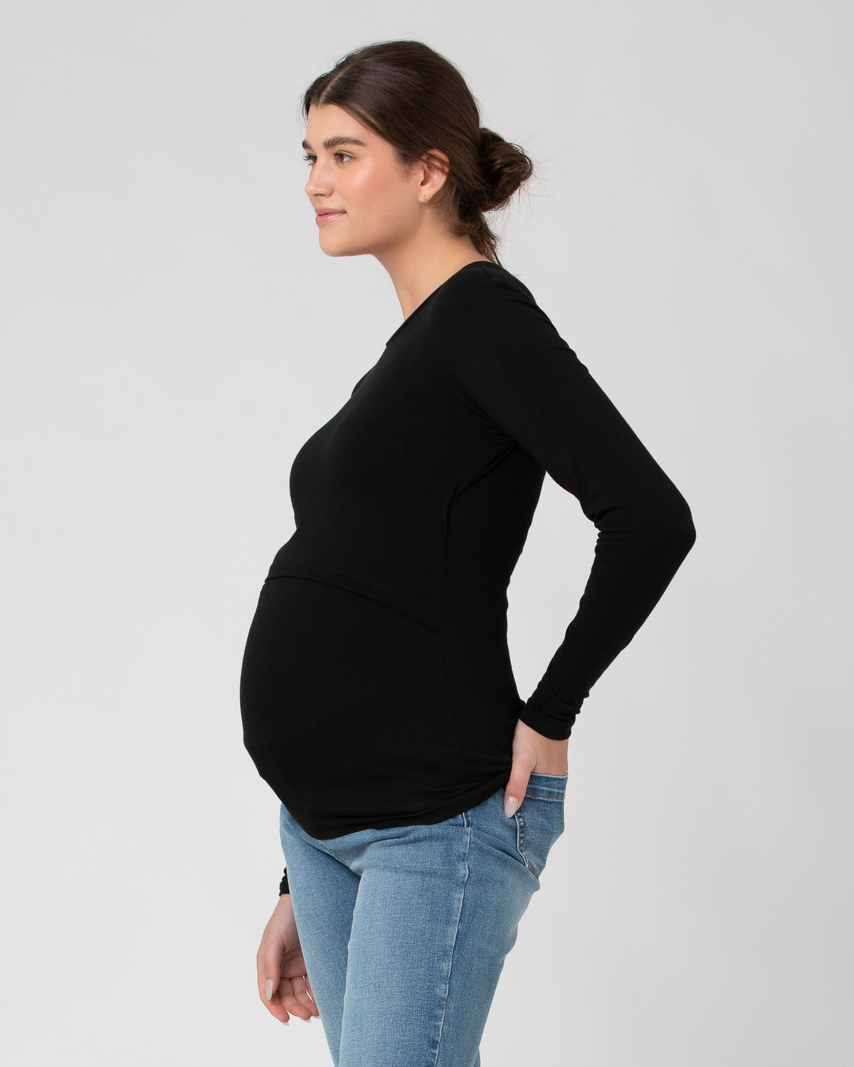 Organic Cotton Nursing Top - Black