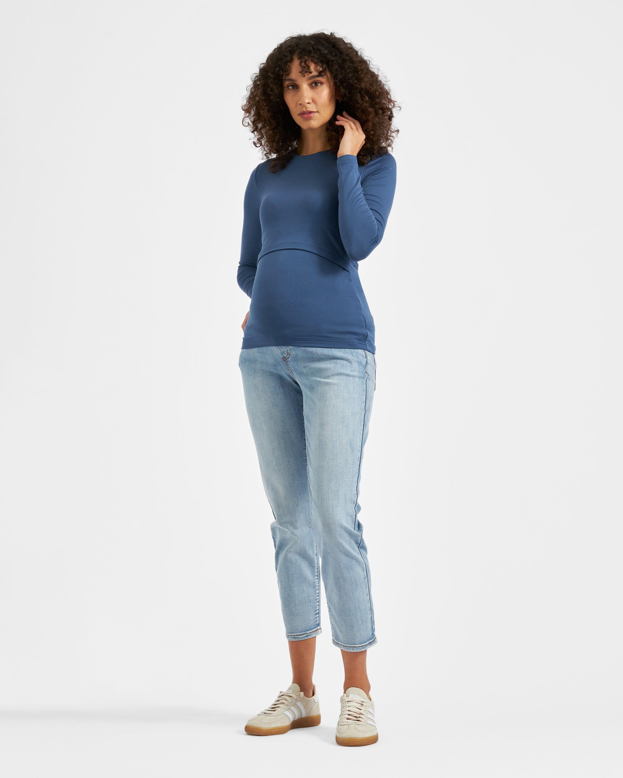 Luxe Knit Nursing Top  Deep Blue