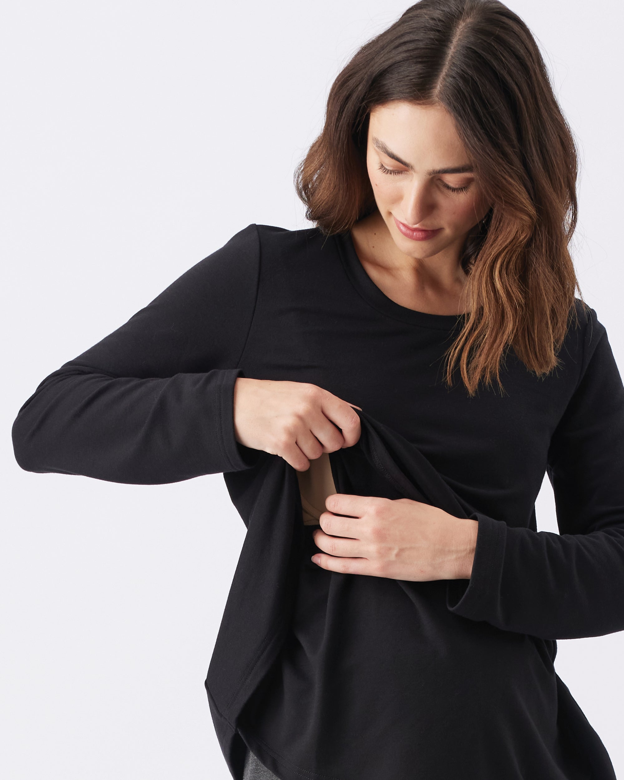 Hailey Nursing Top Black