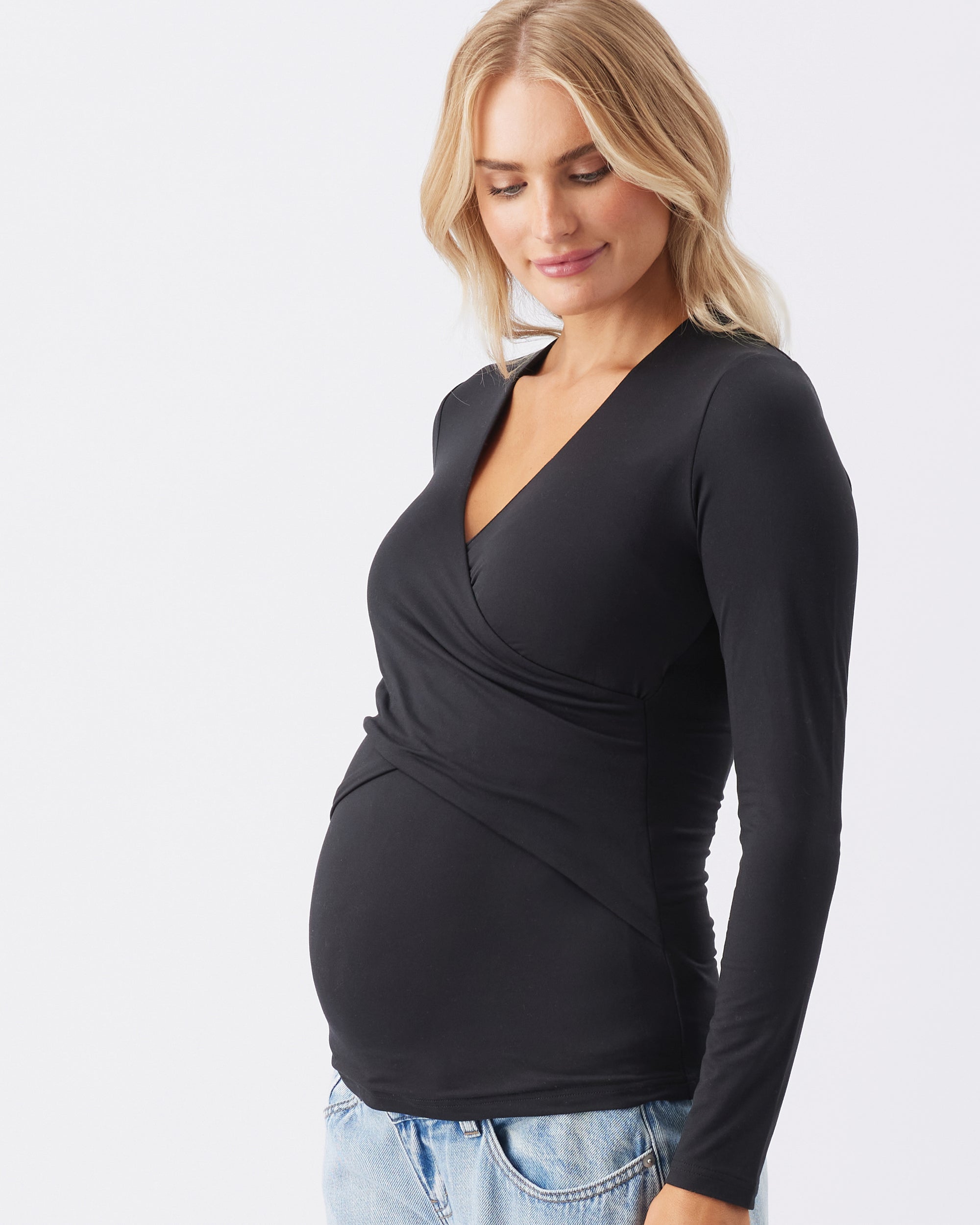 Luxe Knit Embrace Nursing Top Black