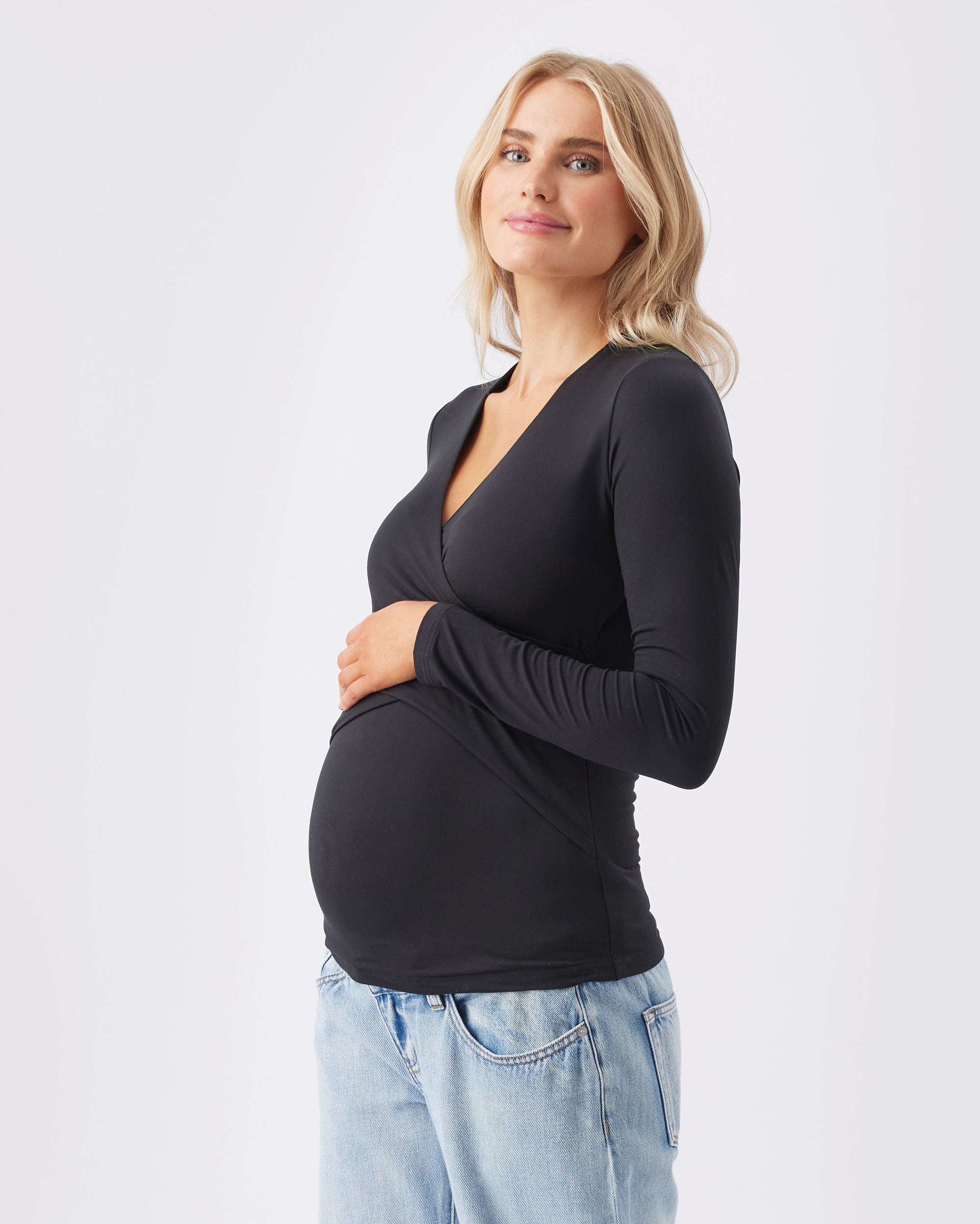 Luxe Knit Embrace Nursing Top Black