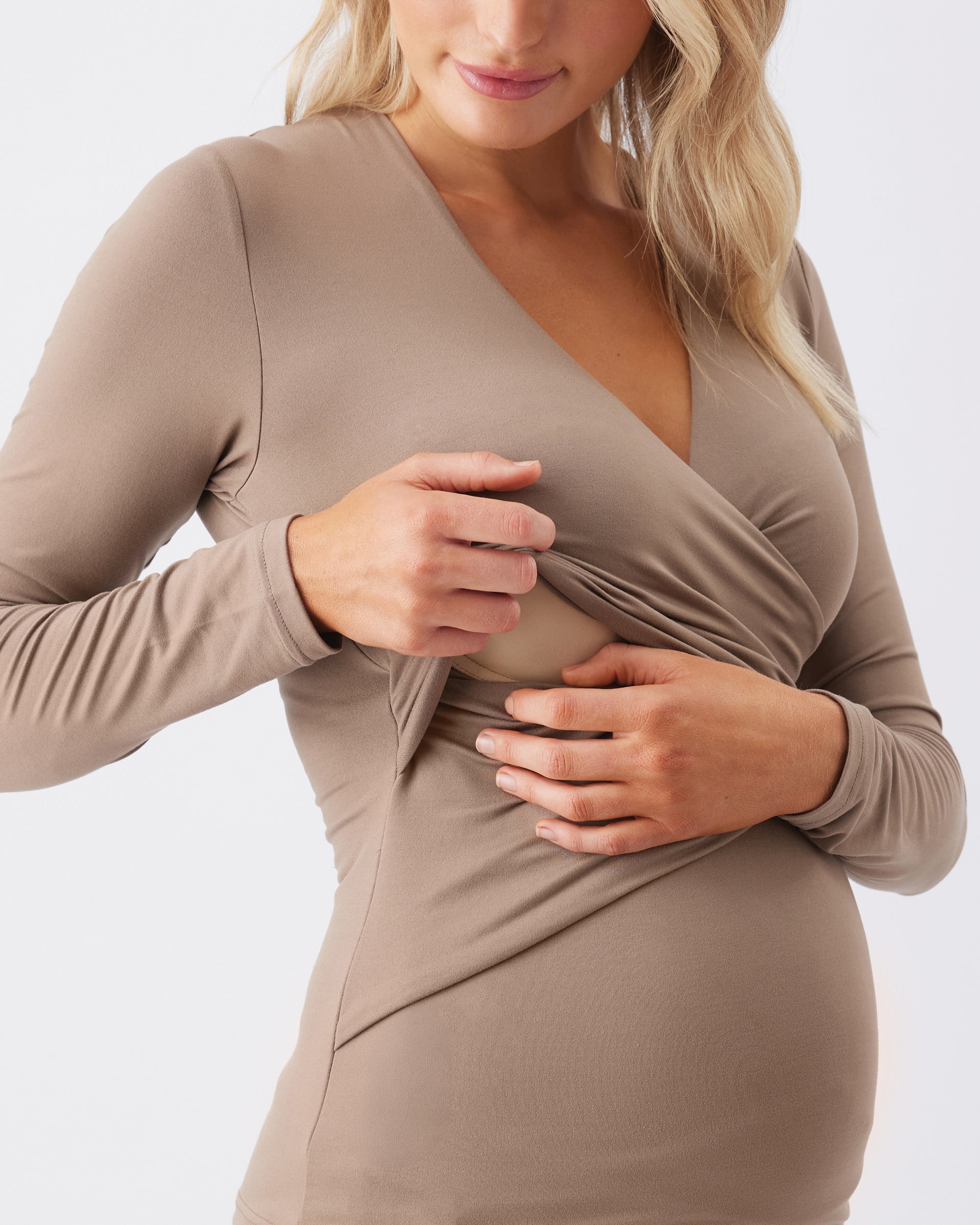 Luxe Knit Embrace Nursing Top Mocha