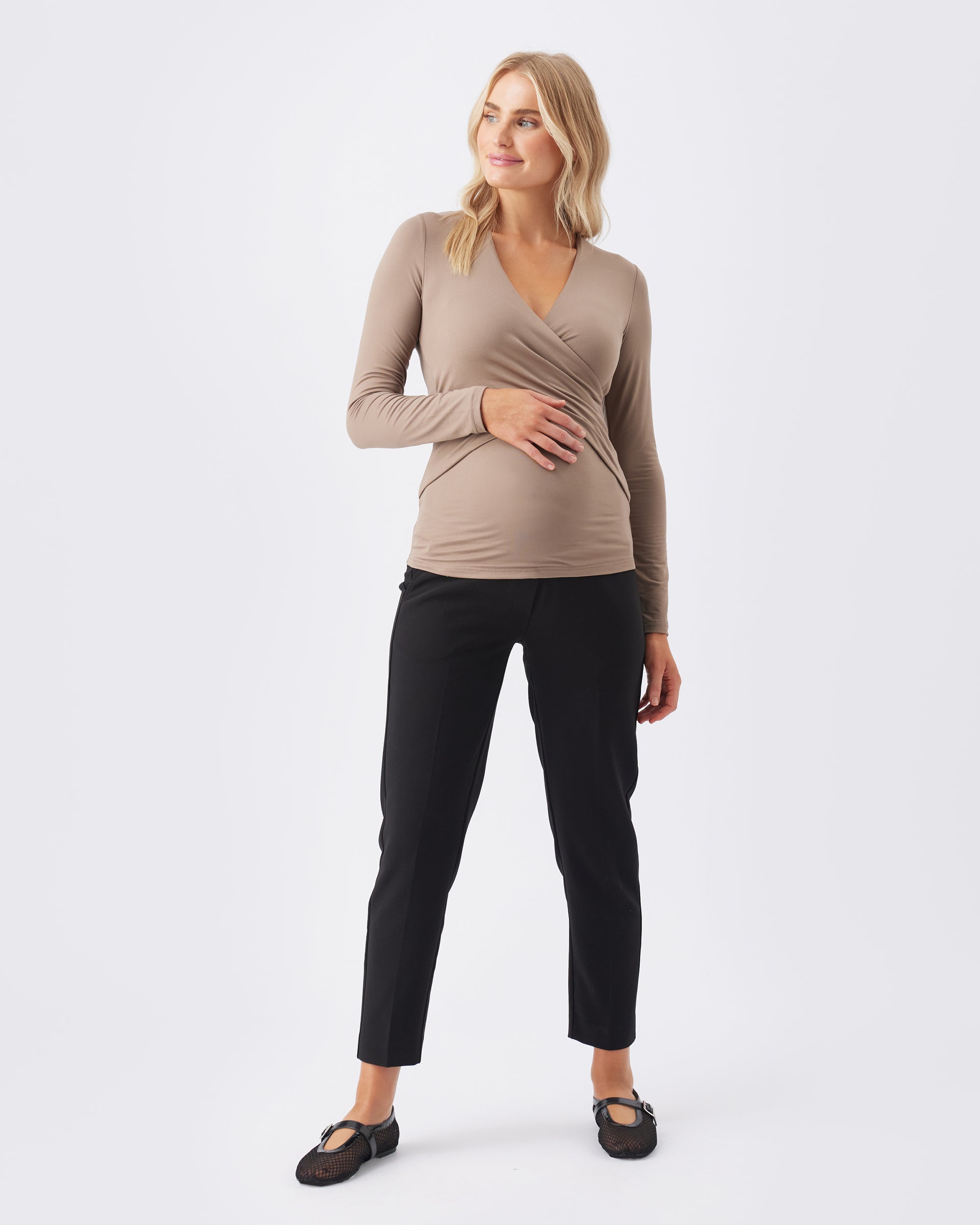 Luxe Knit Embrace Nursing Top Mocha